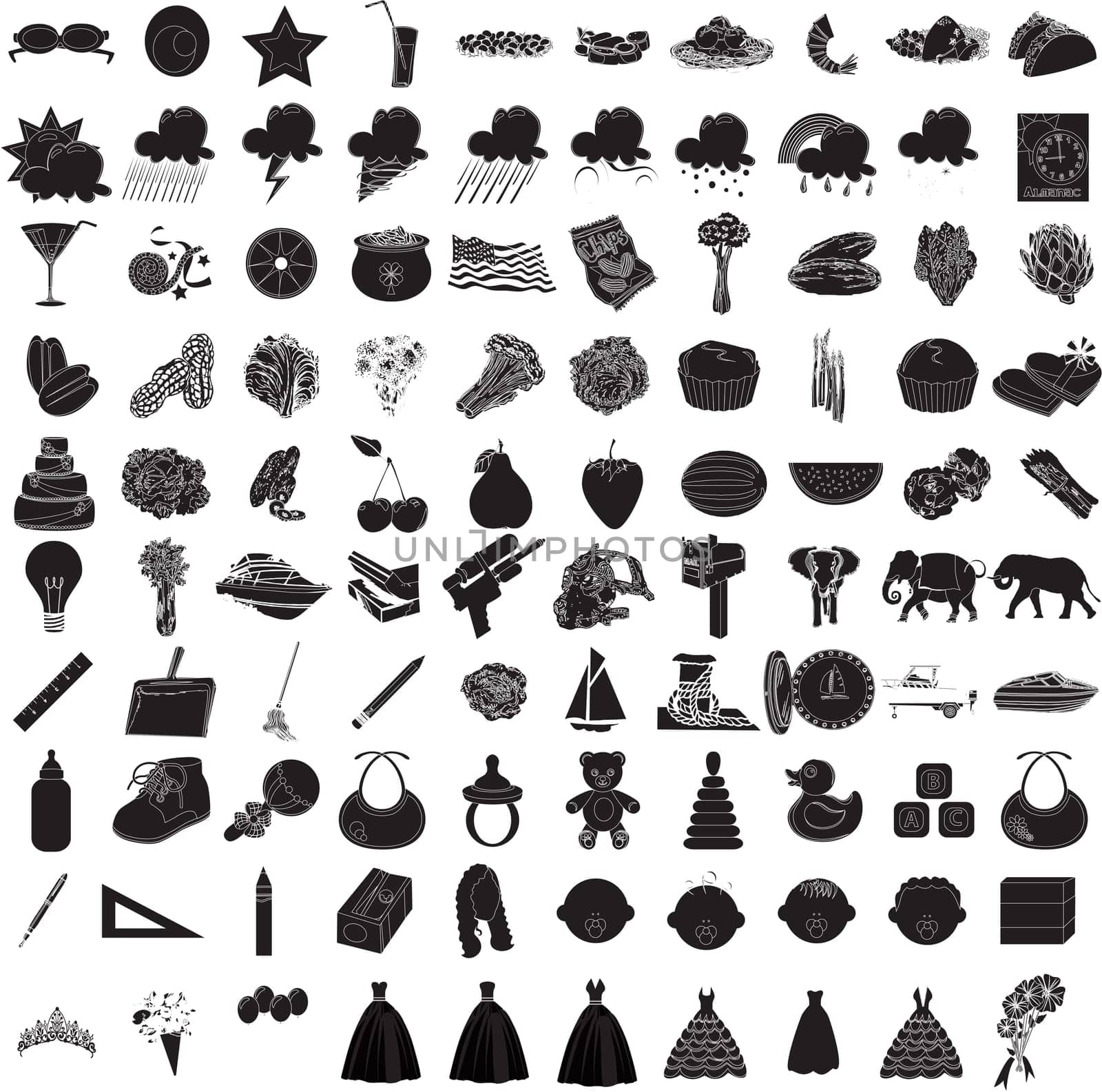 Vector Illustrtions of 100 Icon Set 3