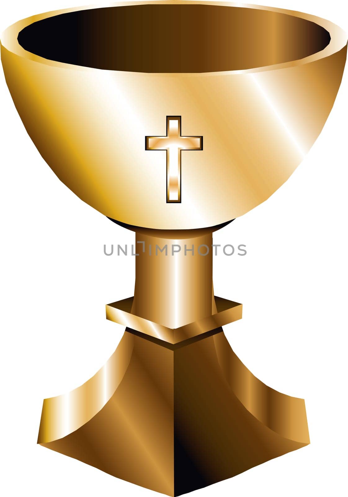 Raster version of a golden Holy Chalice for communion.