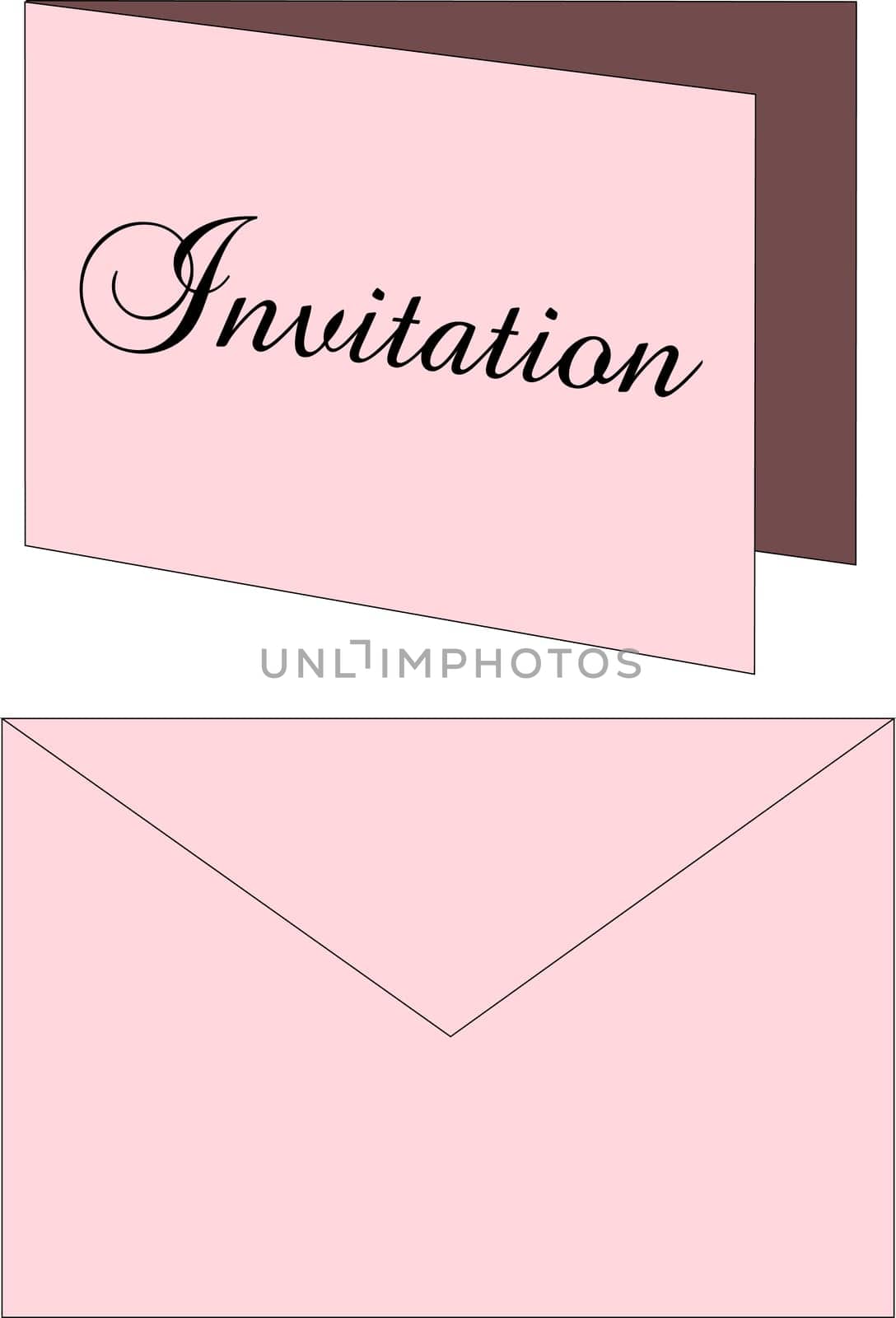Vector Illustration of a Wedding invitation and envelope.