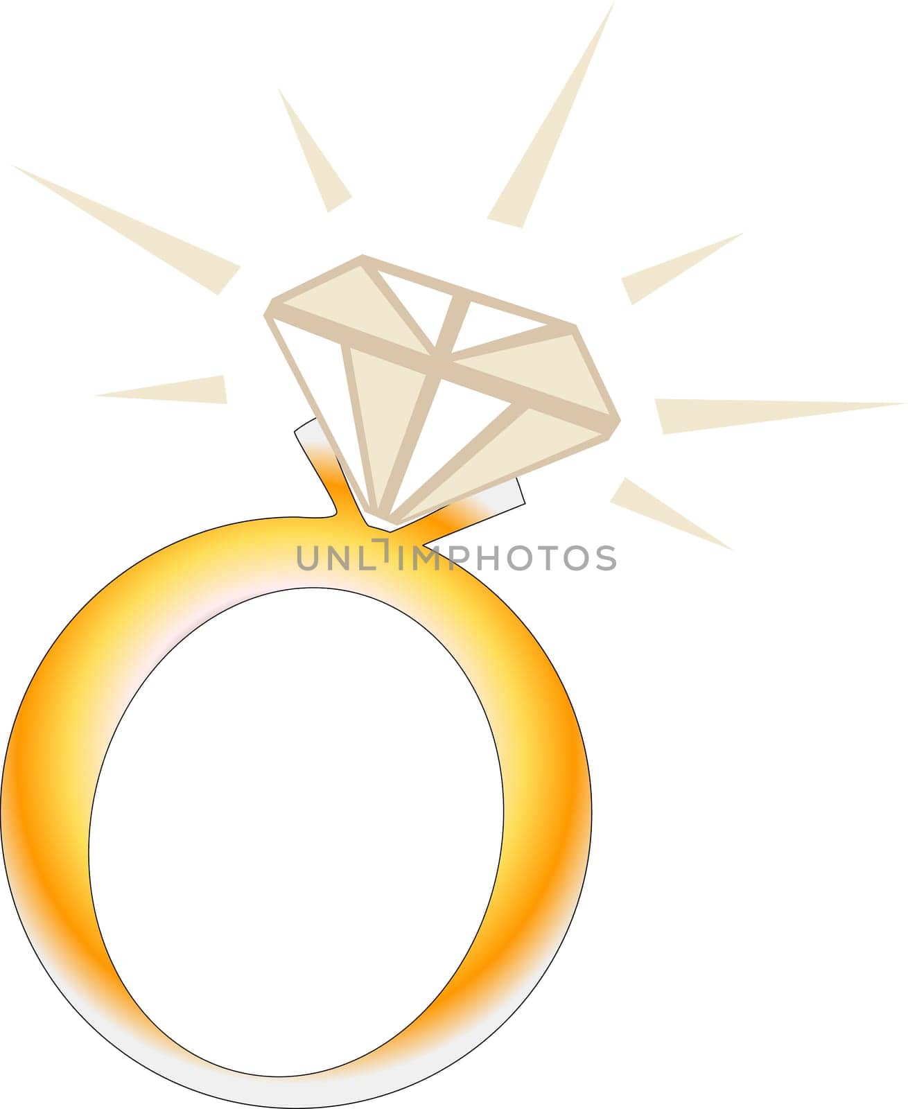 Vector Illustration of Sparkle Diamond Ring 2.