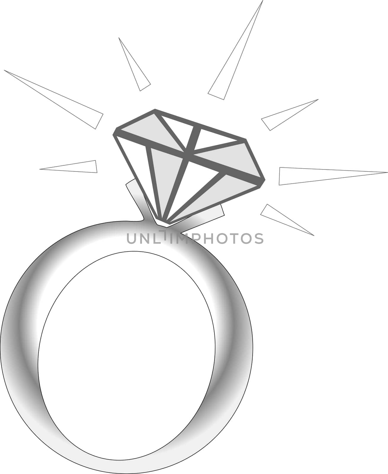 Vector Illustration of Sparkle Diamond Ring.