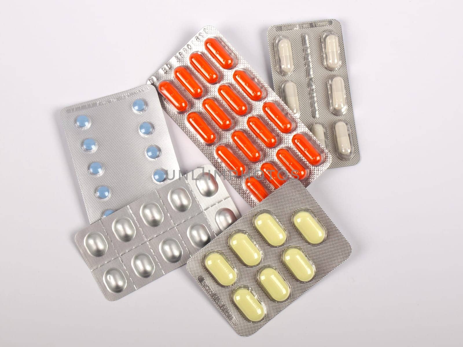 different medical pils and capsuls