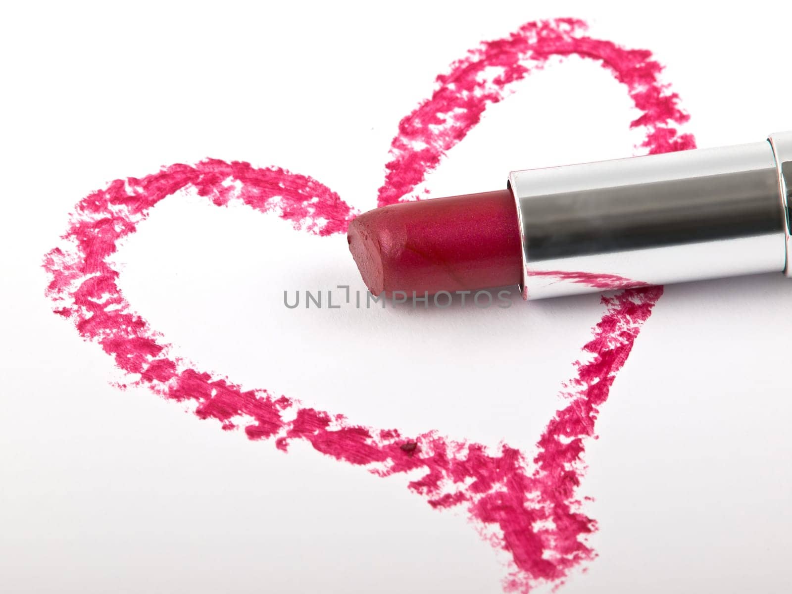 hart pictured by red lipstick for valentine day