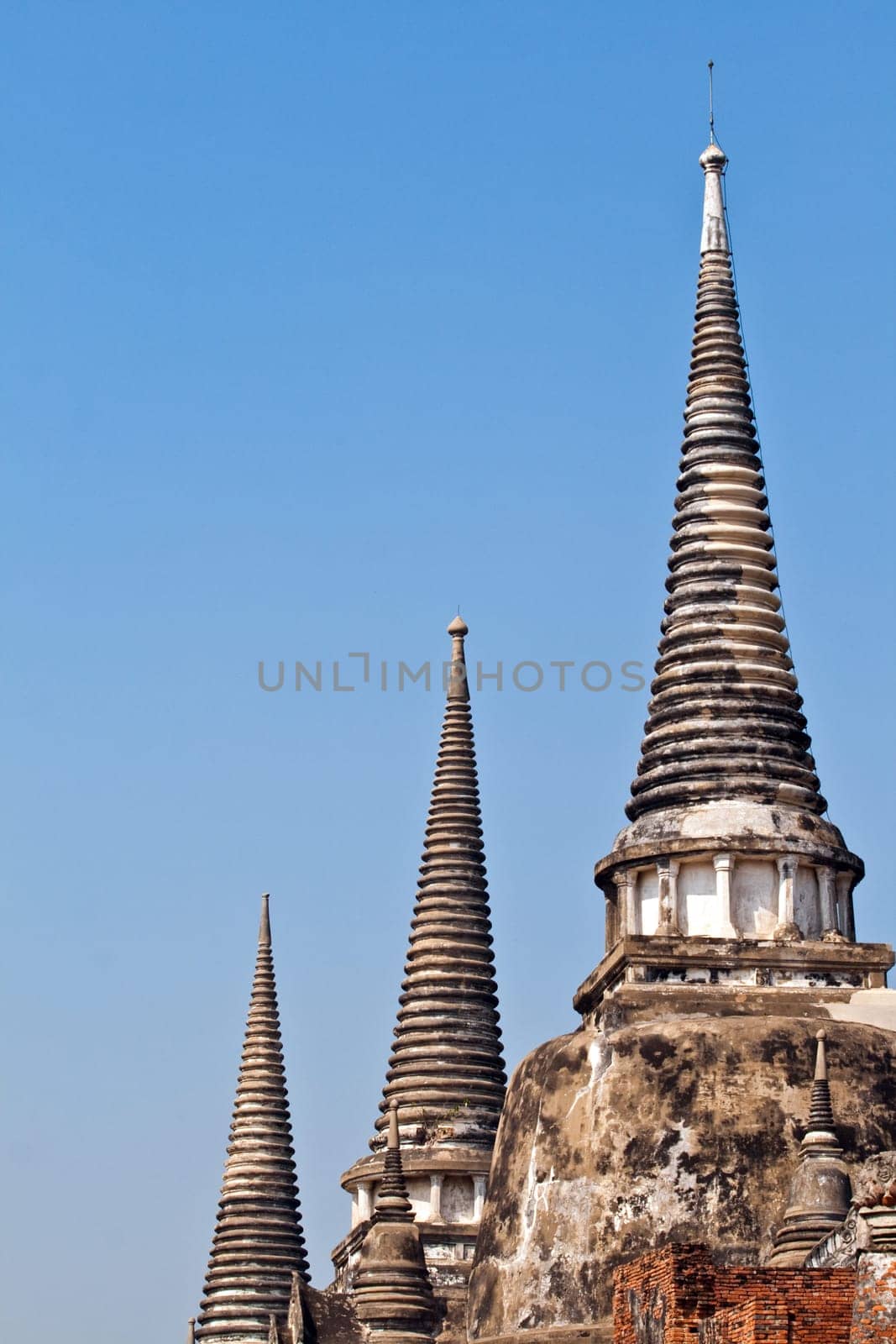 famous temple area Wat Phra Si Sanphet, Royal Palace in Ajutthaya