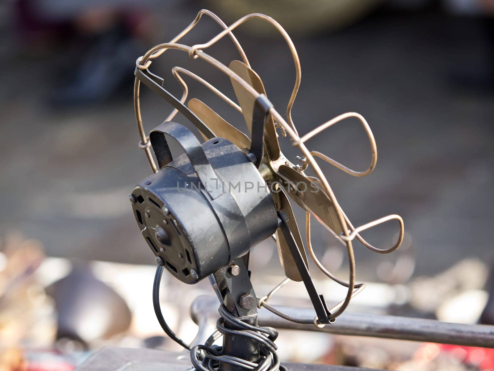 old metal,black ventilator on the open market