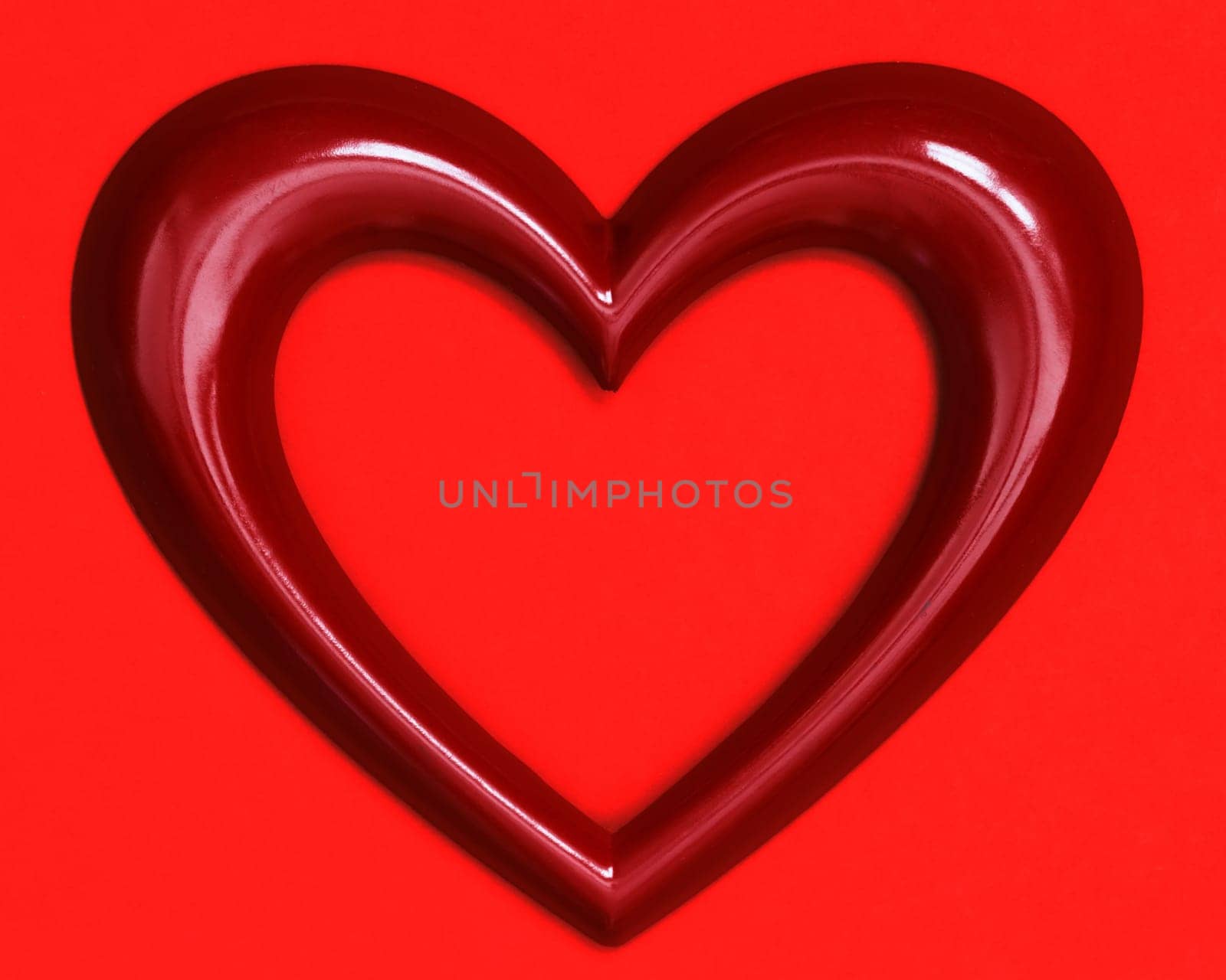 heart shape over red background