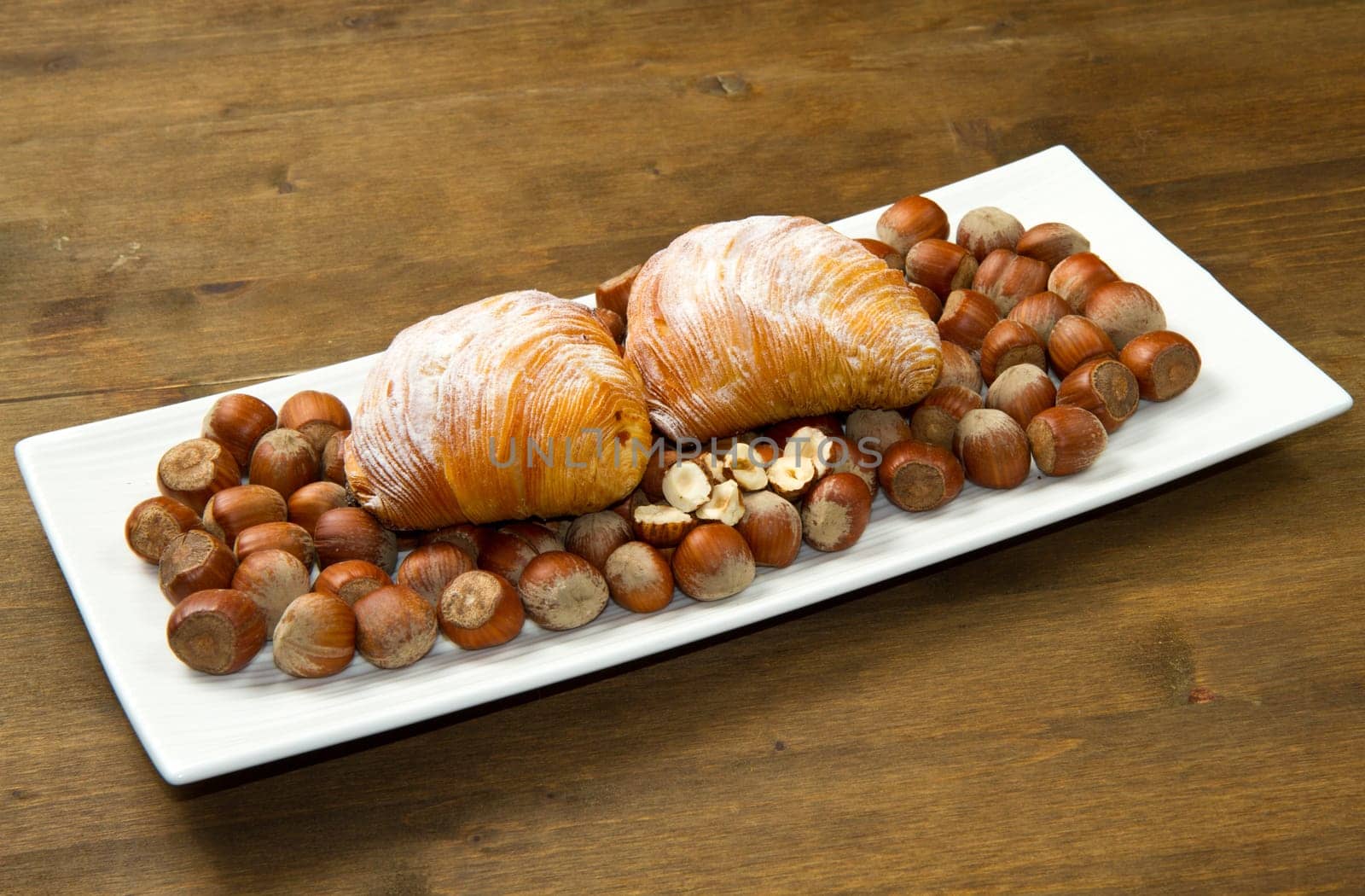 puff pastry with hazelnuts