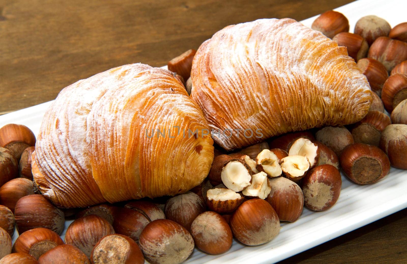 puff pastry with hazelnuts