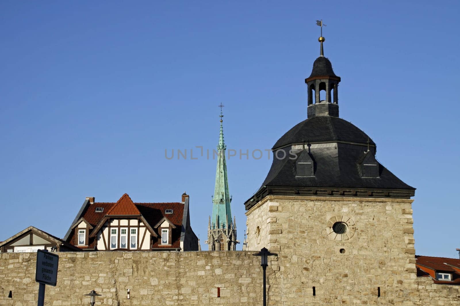 Inner Women's Gate and St. Mary's Church in Mühlhausen