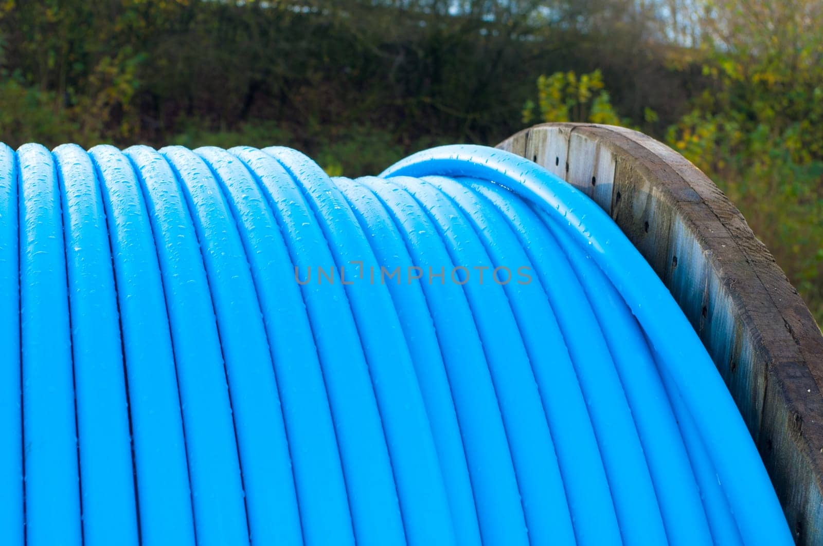 cable drum with blue cable