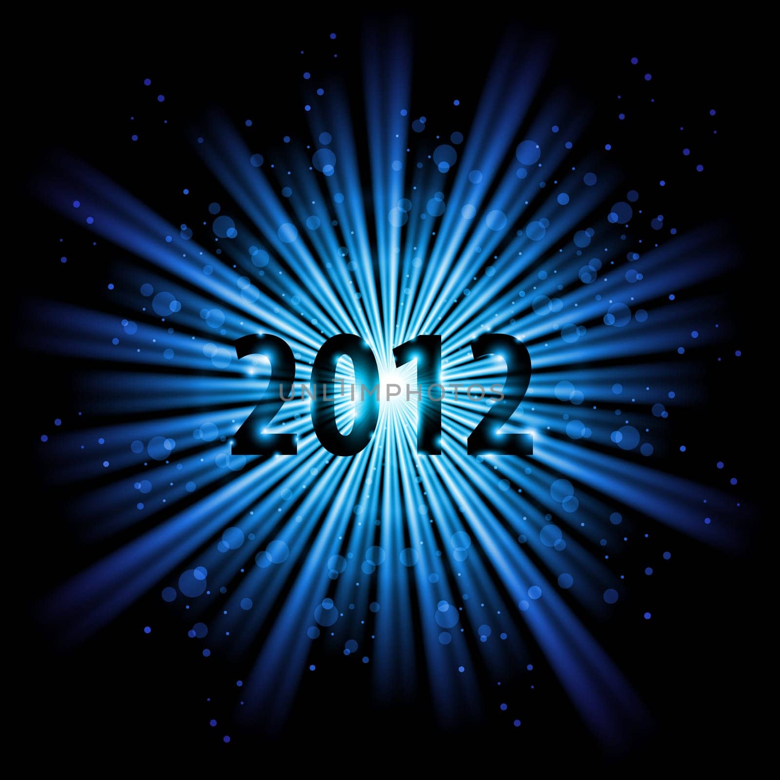 Blue abstract Happy New Year twenty twelve background