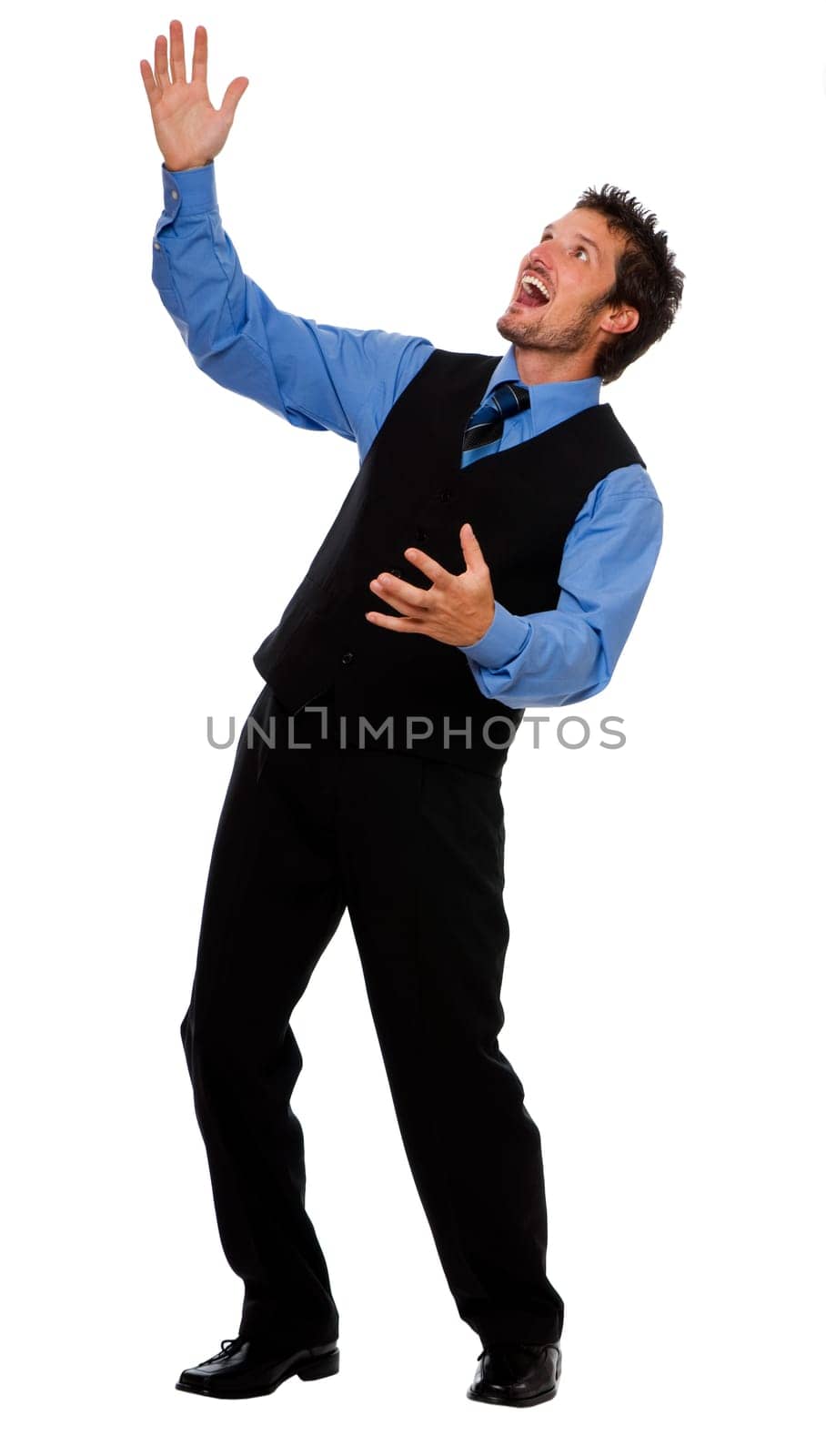 young business men standing isolated on white