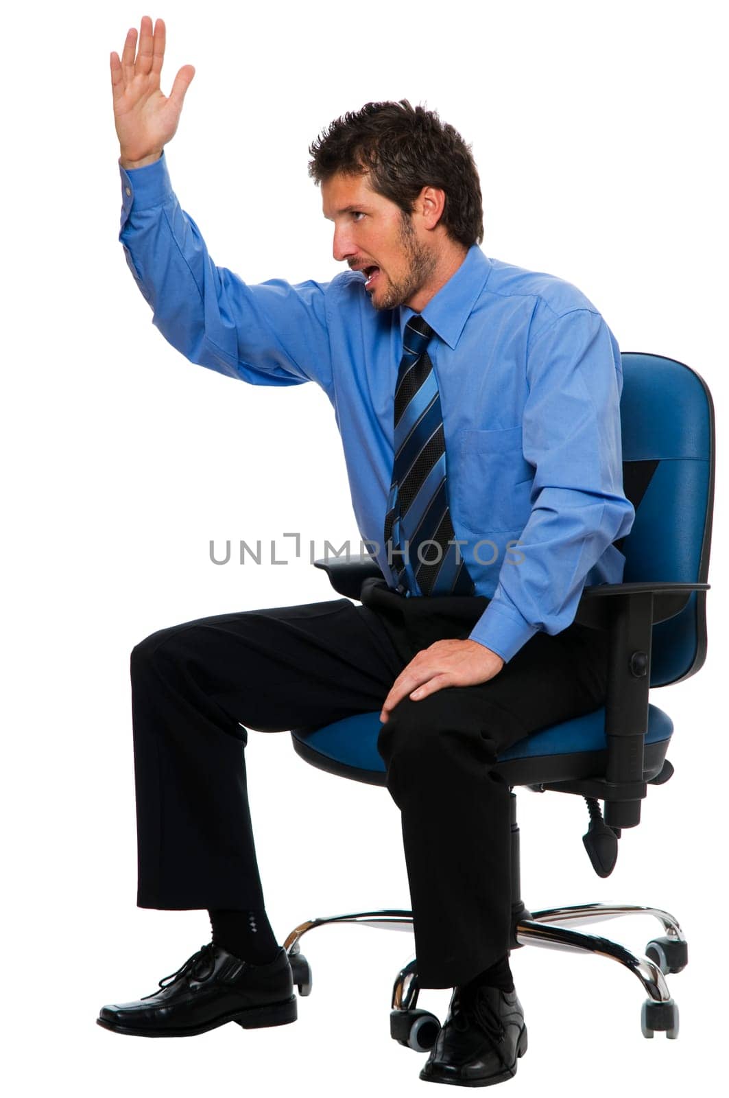 angry business men sitting close up shoot
