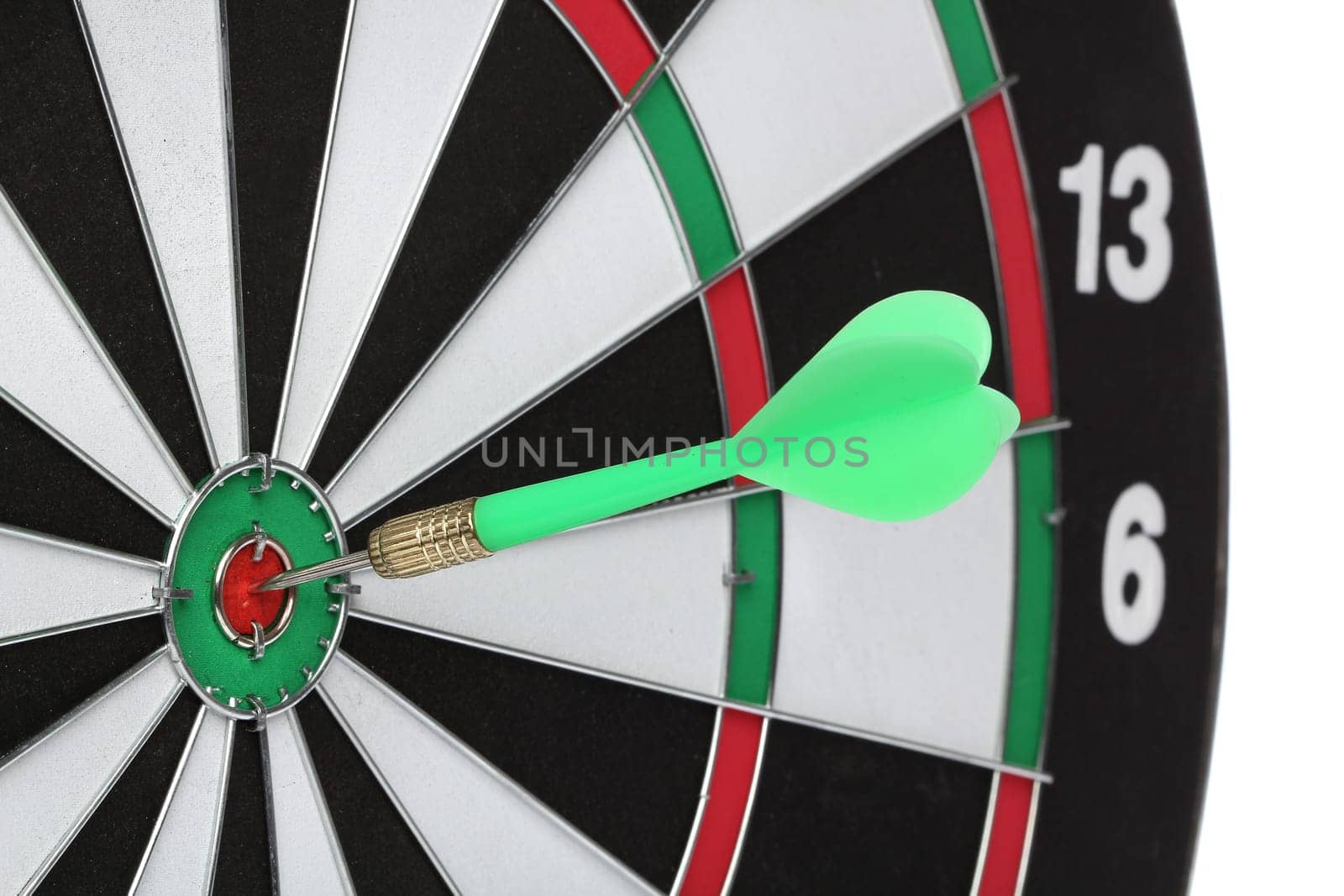 Dartboard bullŽs eye. Isolated on white background