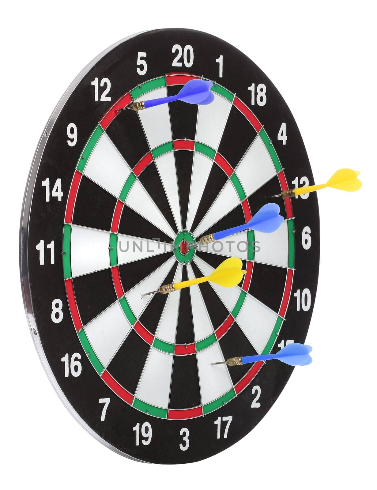 Dartboard bullŽs eye. Isolated on white background