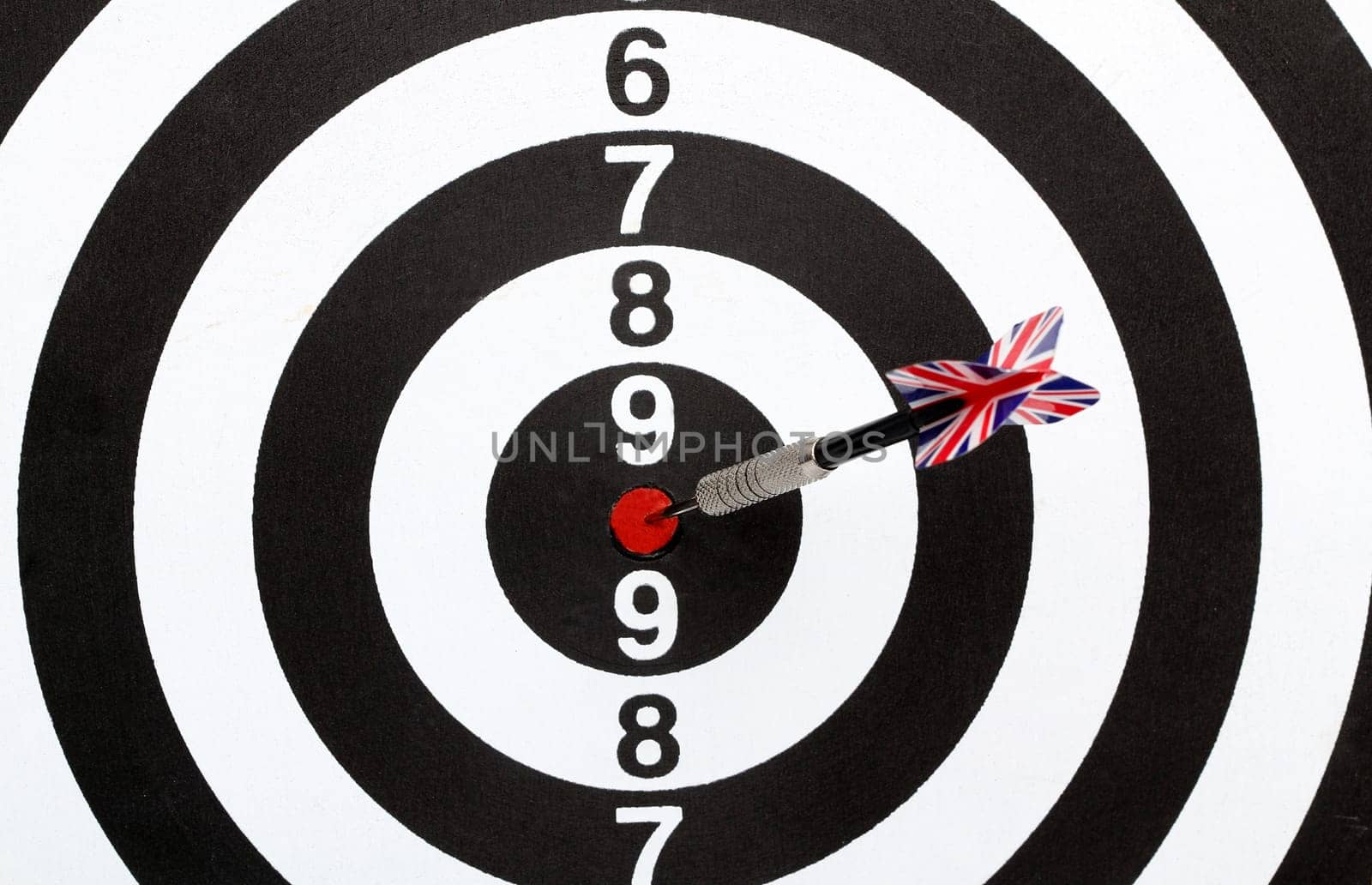 Dartboard bullŽs eye. Isolated on white background