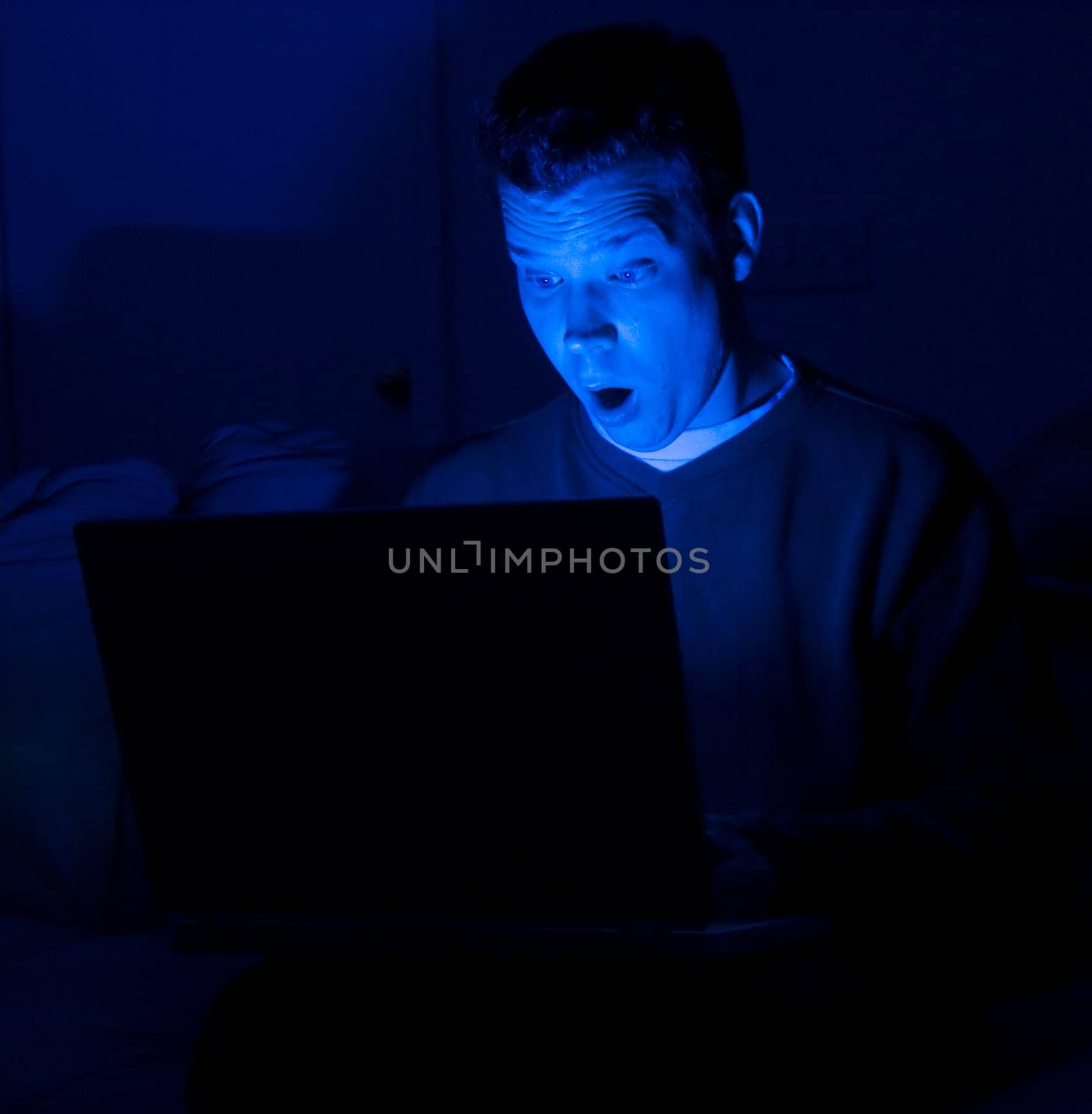 Male Watching Laptop