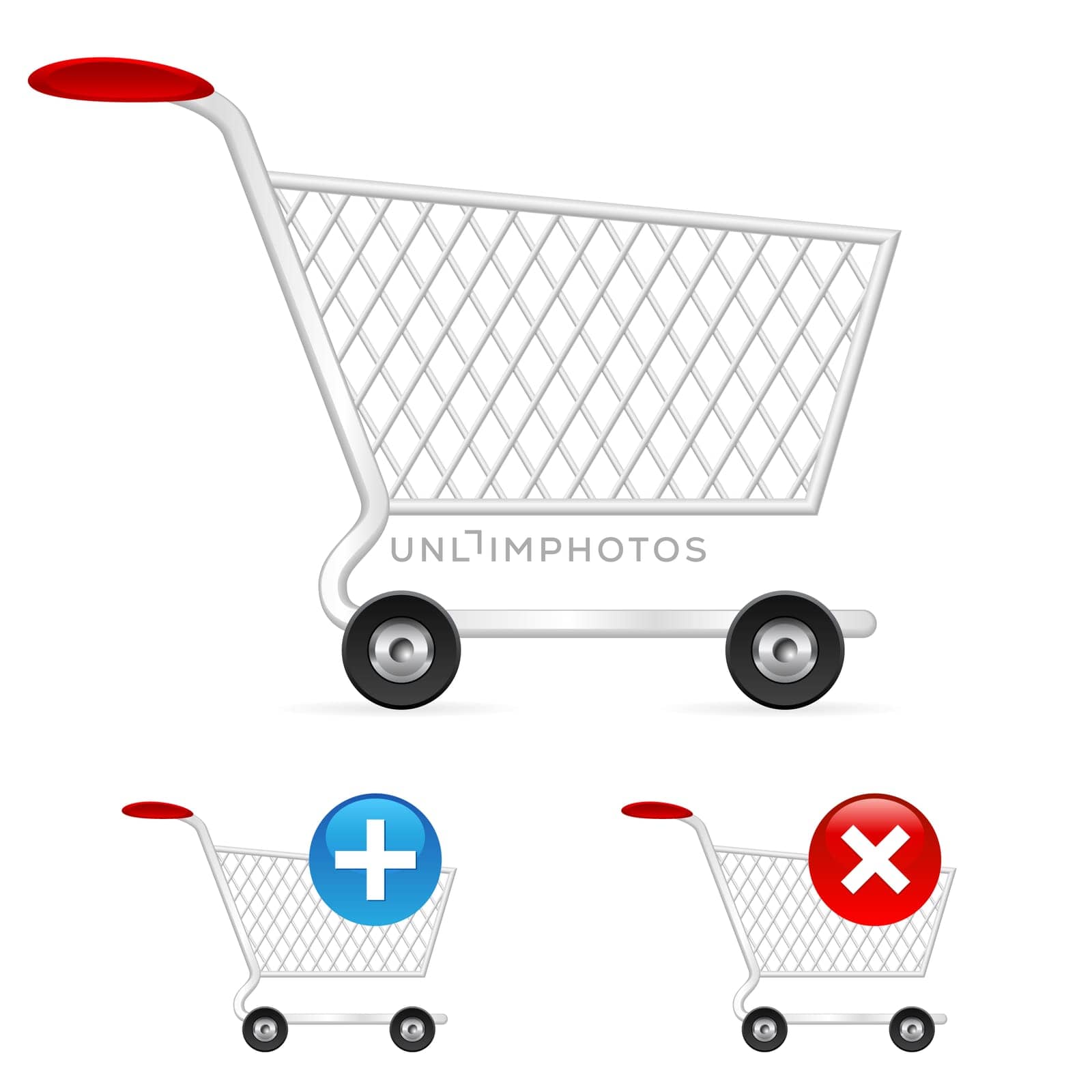 Empty shopping cart. Illustration on white background