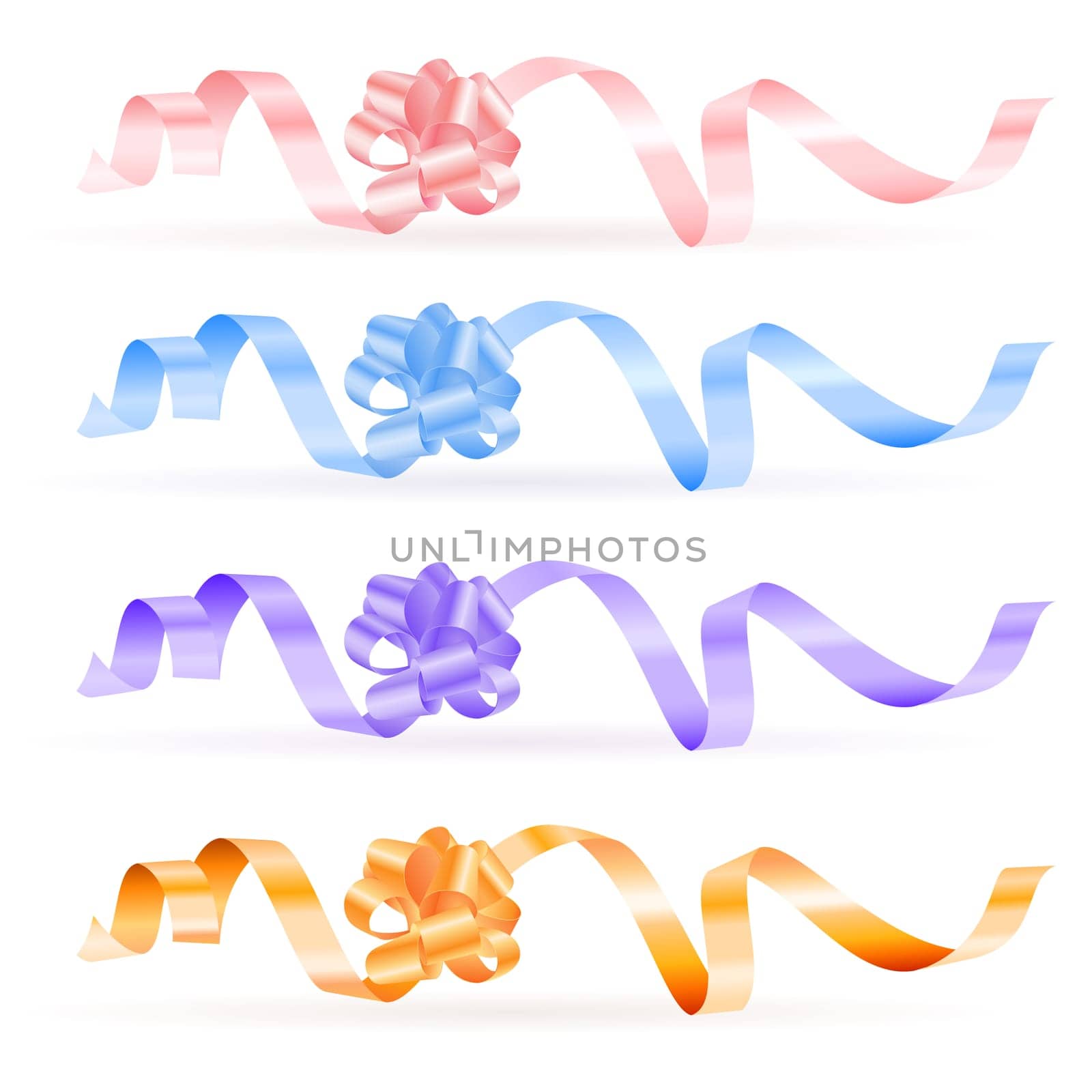 Gift Bows and Ribbons. Illustration on white background
