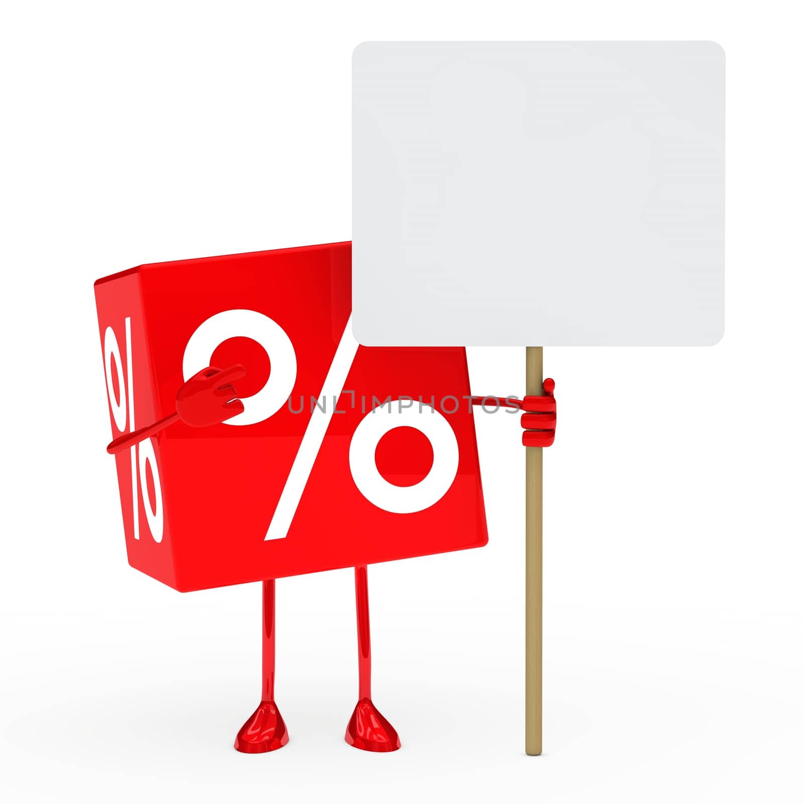 red sale cube show on a billboard