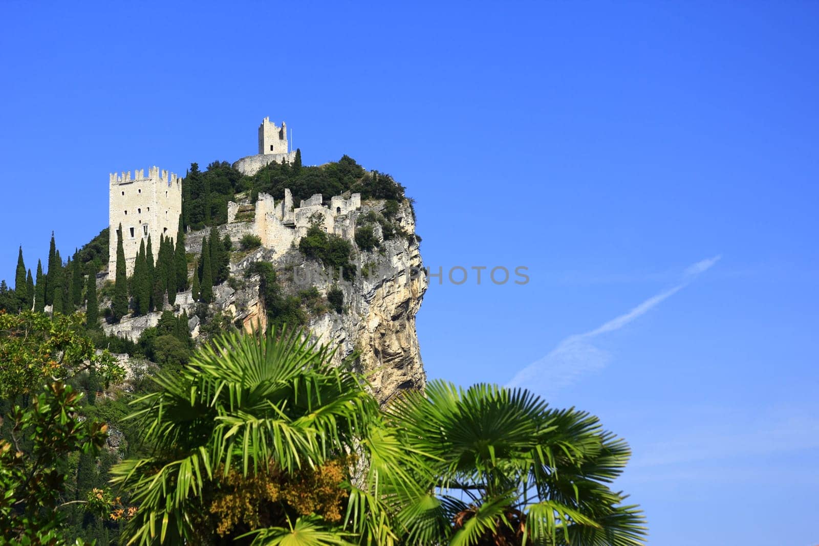 The ruins of Arco Castle,near Lake Garda,Province of Trentino,Italy