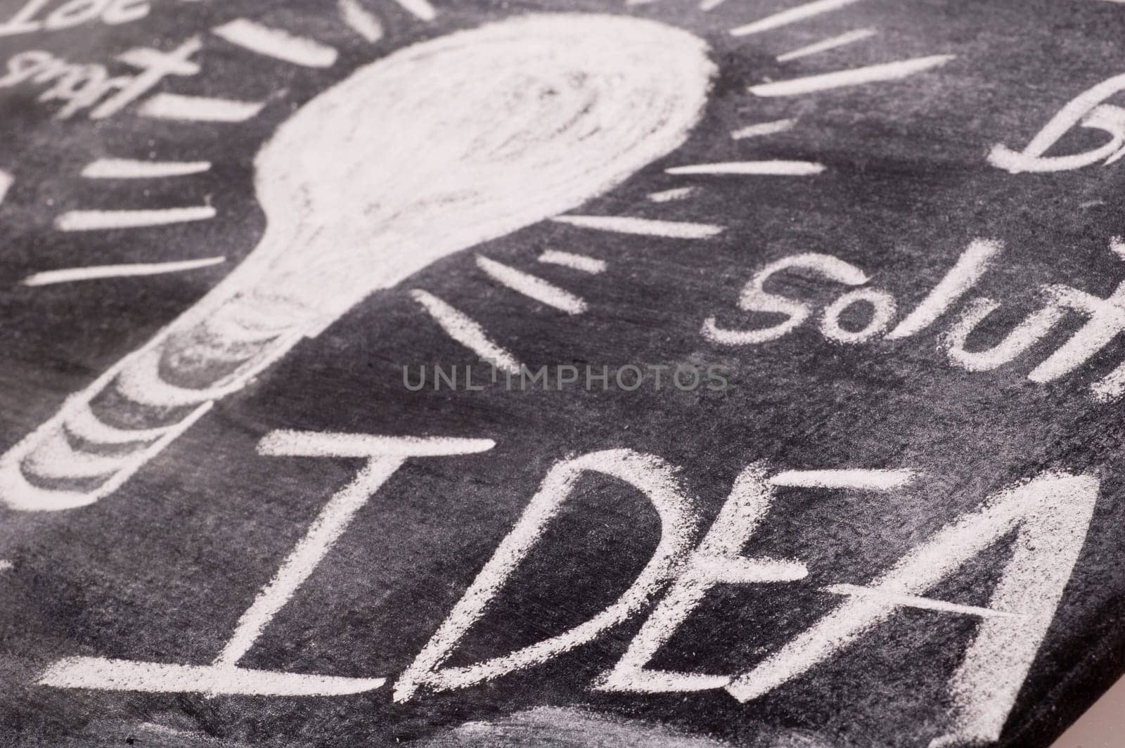 Light Bulb on Chalkboard