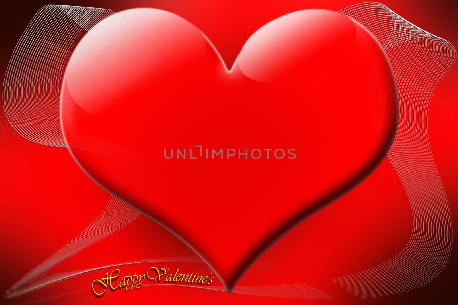 red heart for valentines day design card