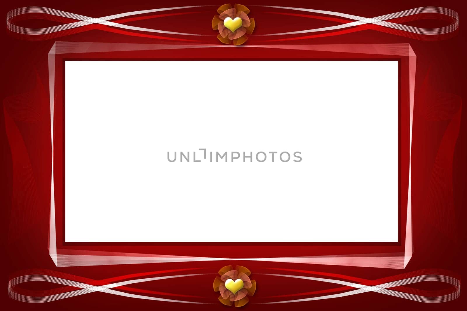 Romantic background frame with golden hearts for valentine