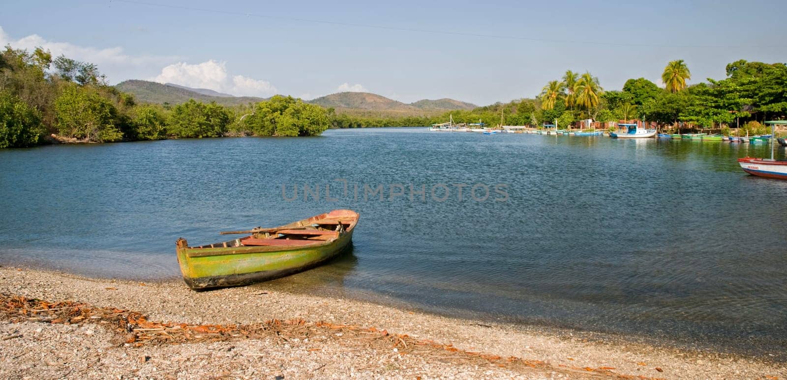 fishing boat in fishing port - La Boca village in Cuba