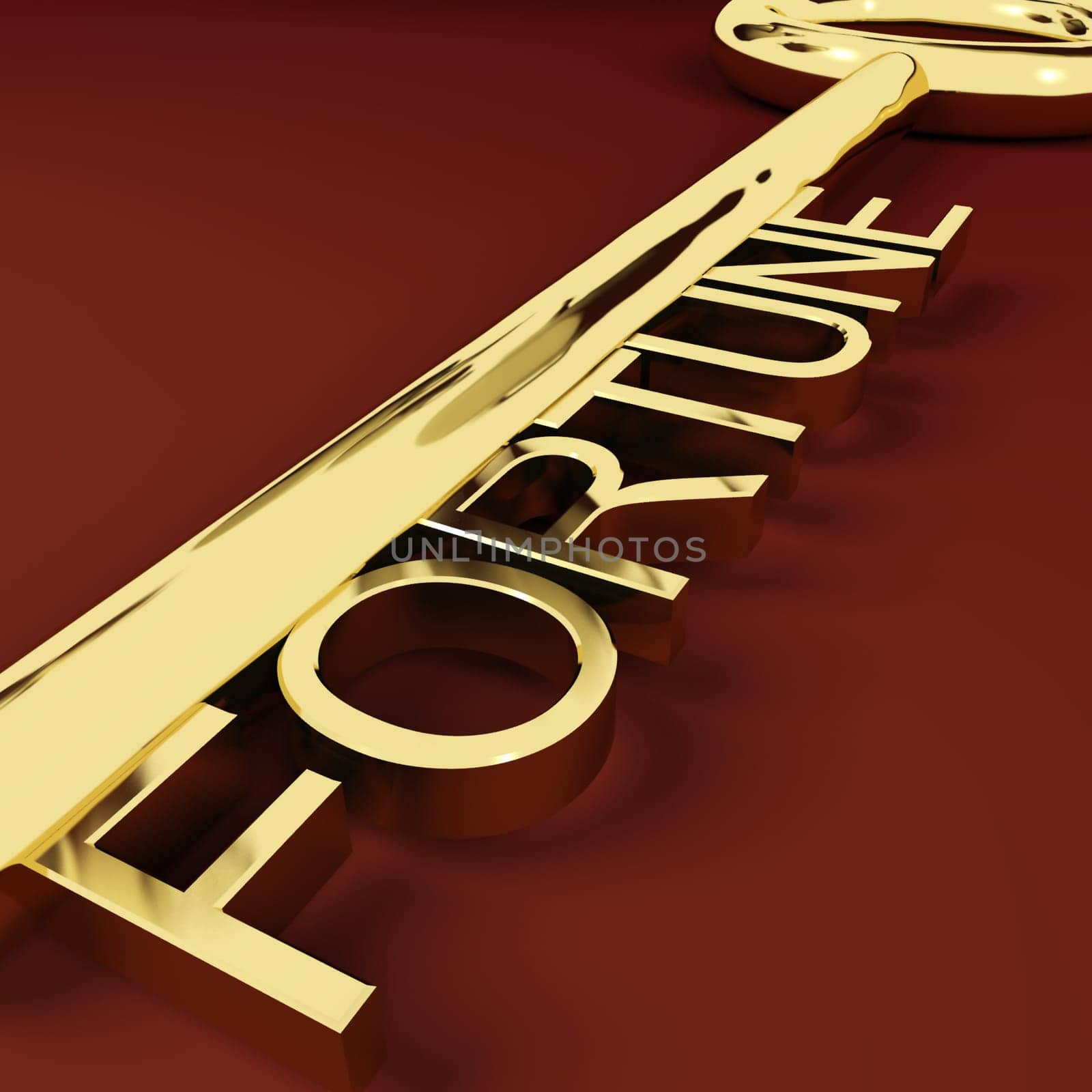 Fortune Gold Key Representing Luck And Riches