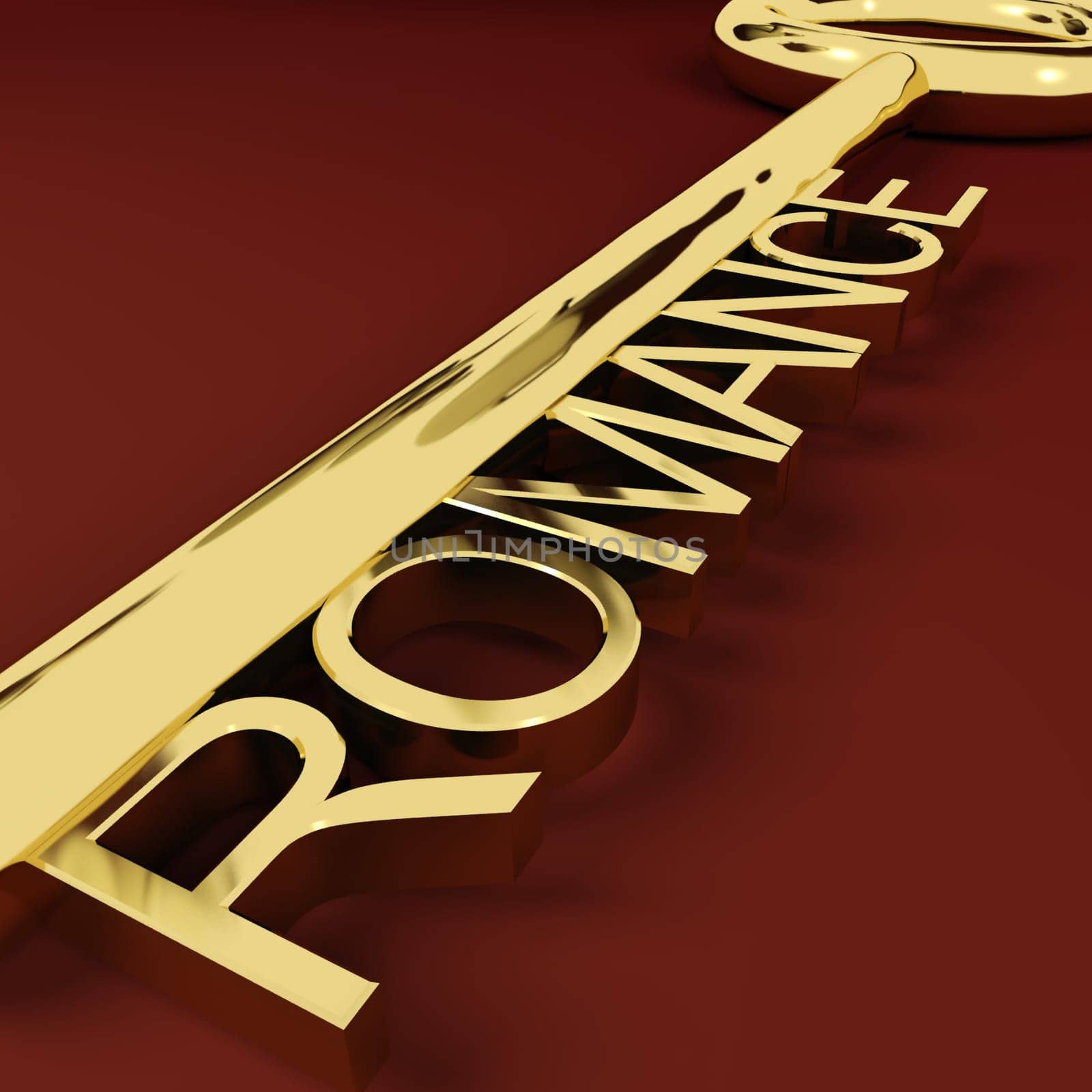 Romance Gold Key Representing Love And Feelings