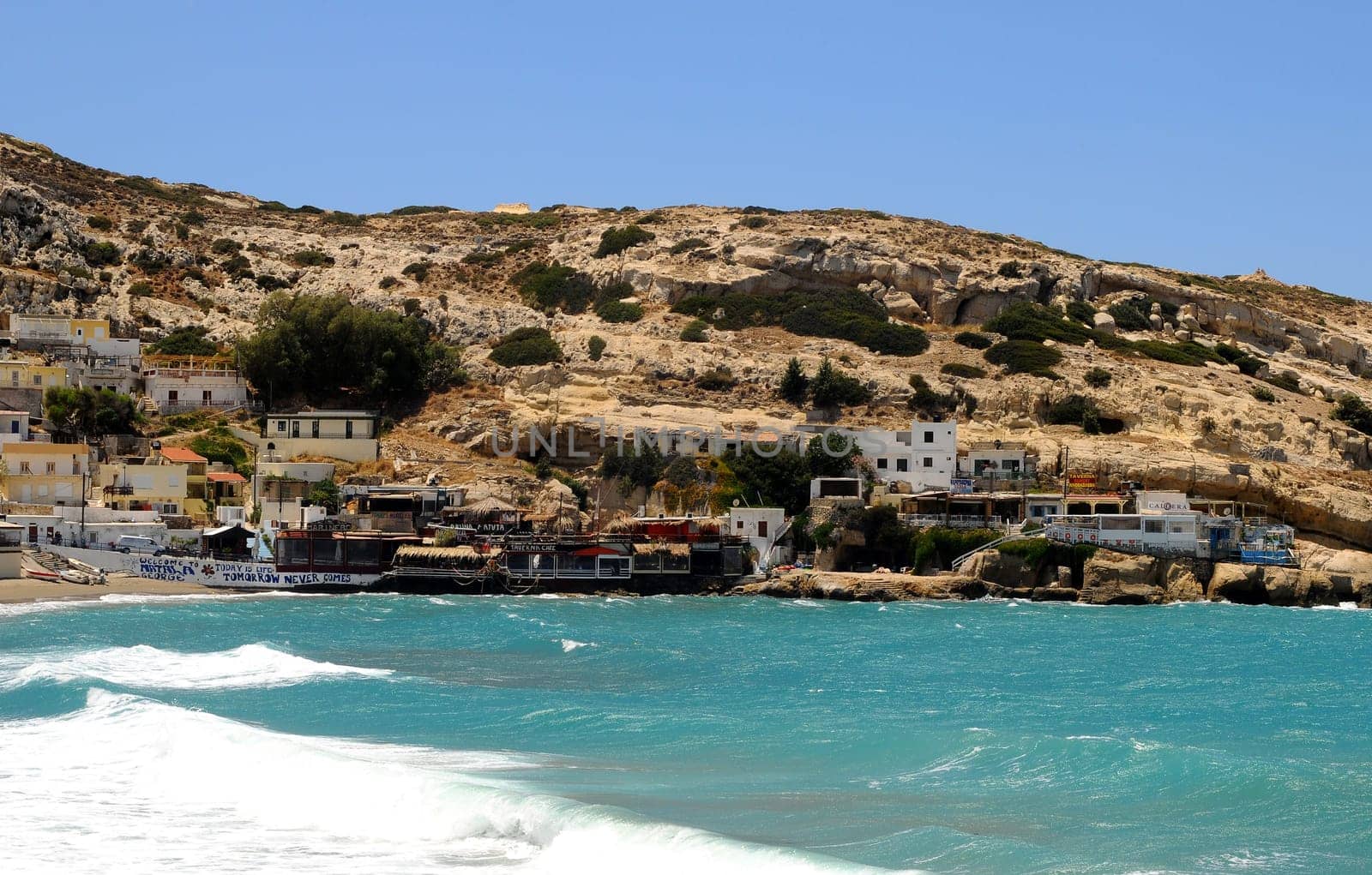 The village of Matala in Crete