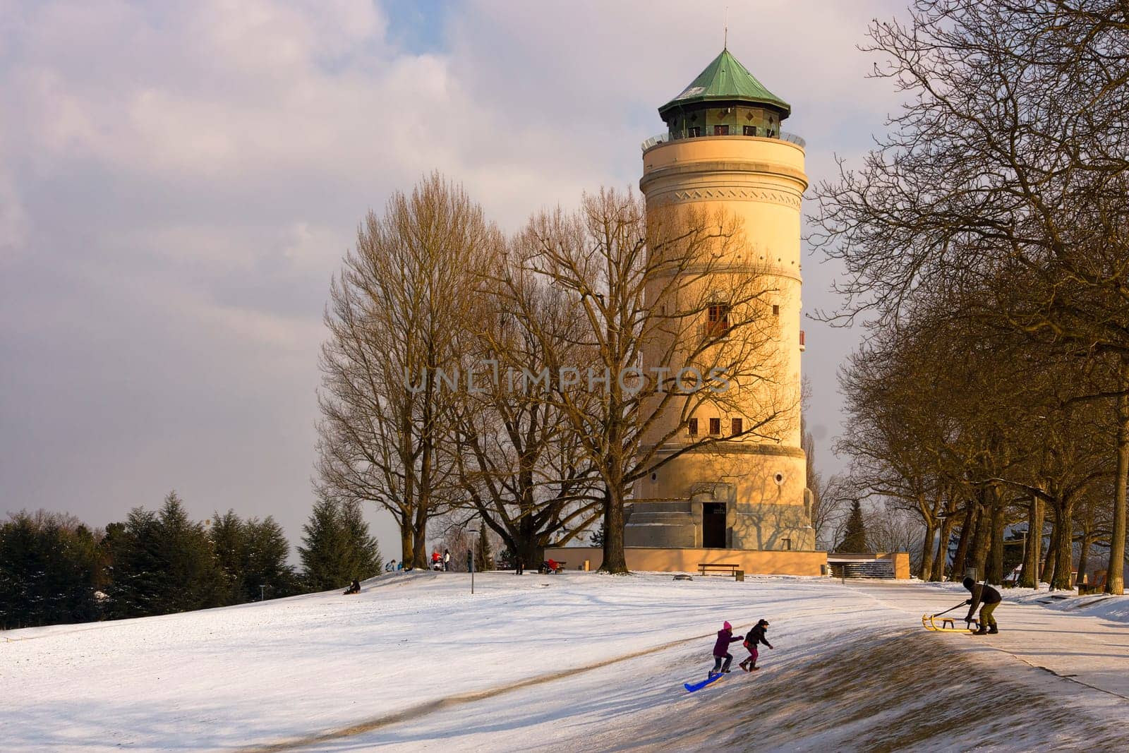 Winter fun at the water tower