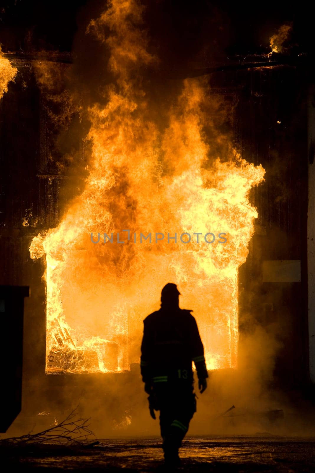 Apartment building on Fire at Night time