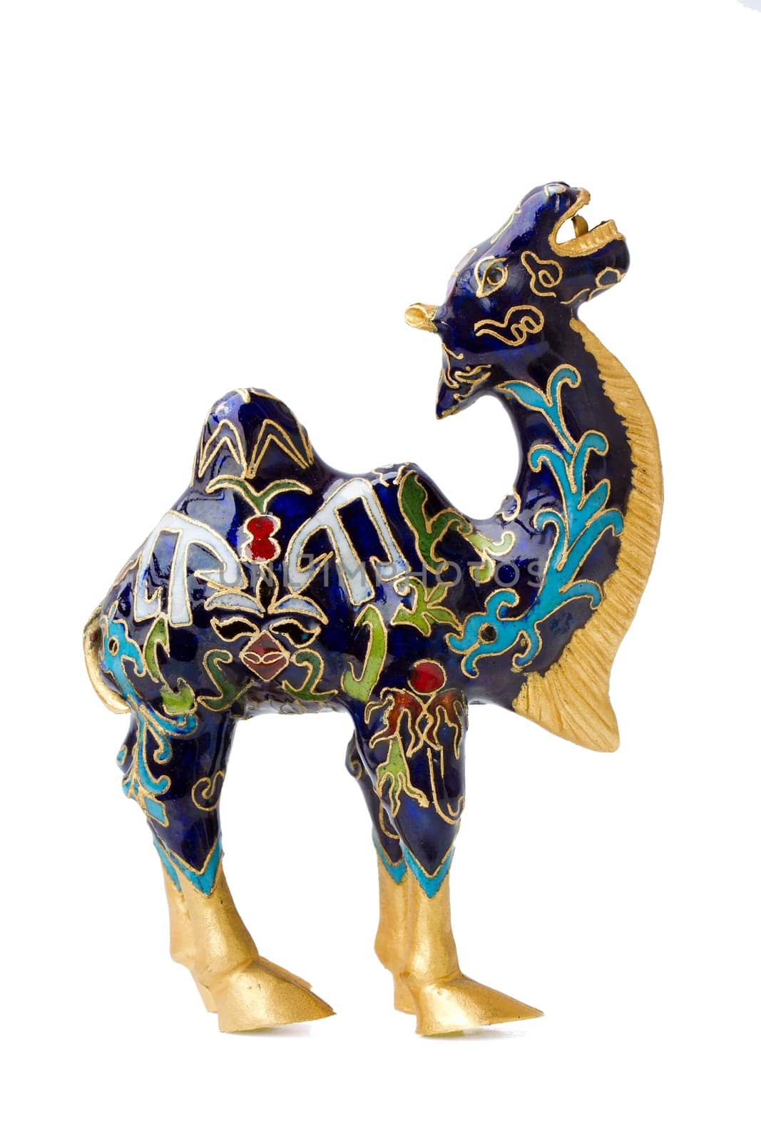 Painted porcelain figure of a camel oven turkey