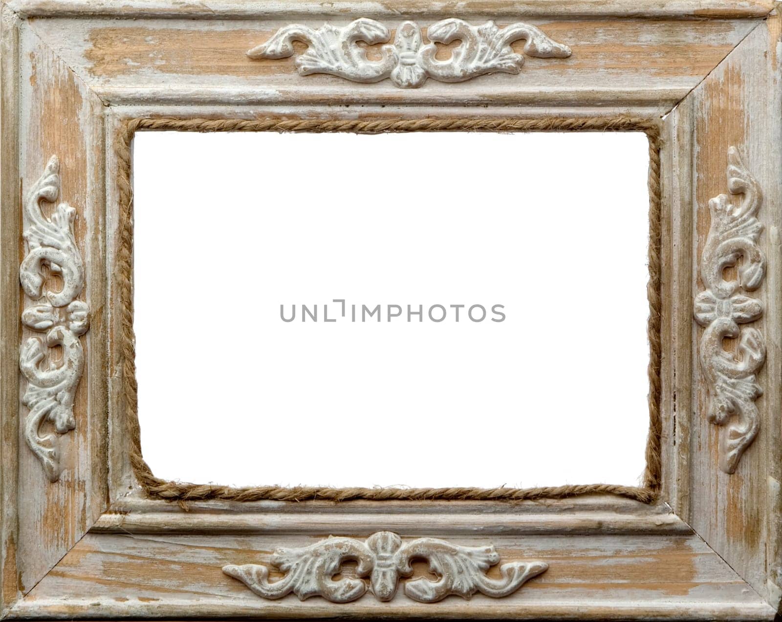 picture frame close up on white background