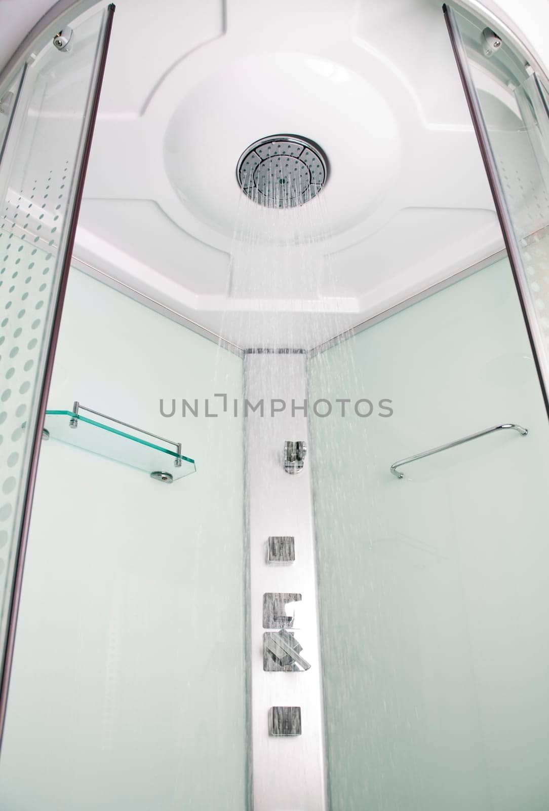 Shower cabin in the bathroom close up shoot