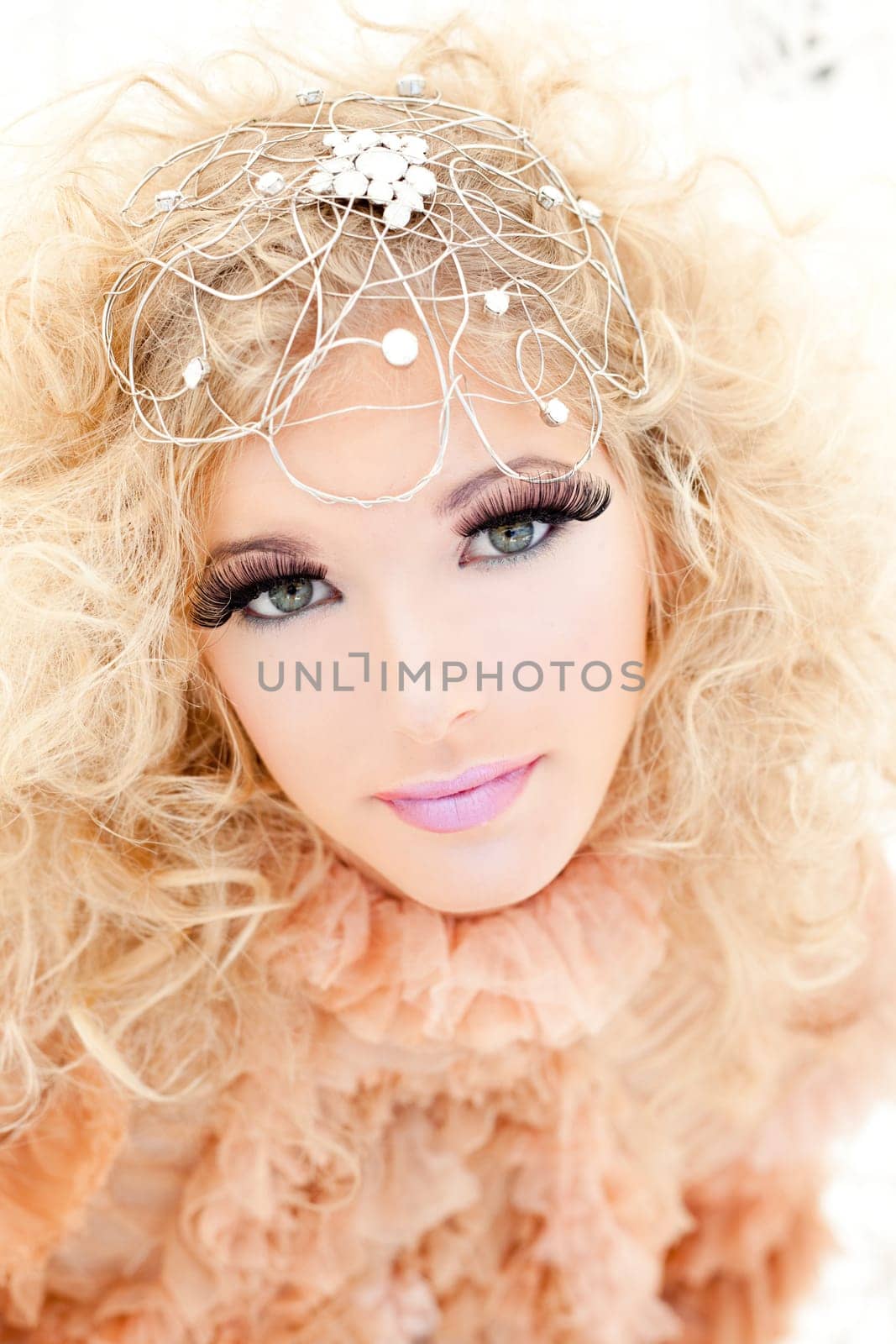 Baroque haute couture woman portrait with vampire inspiration