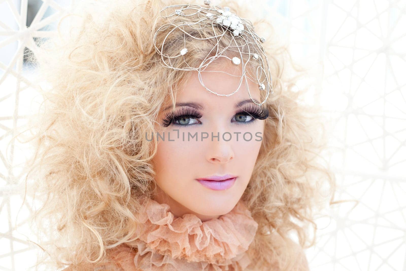 Baroque haute couture woman portrait with vampire inspiration