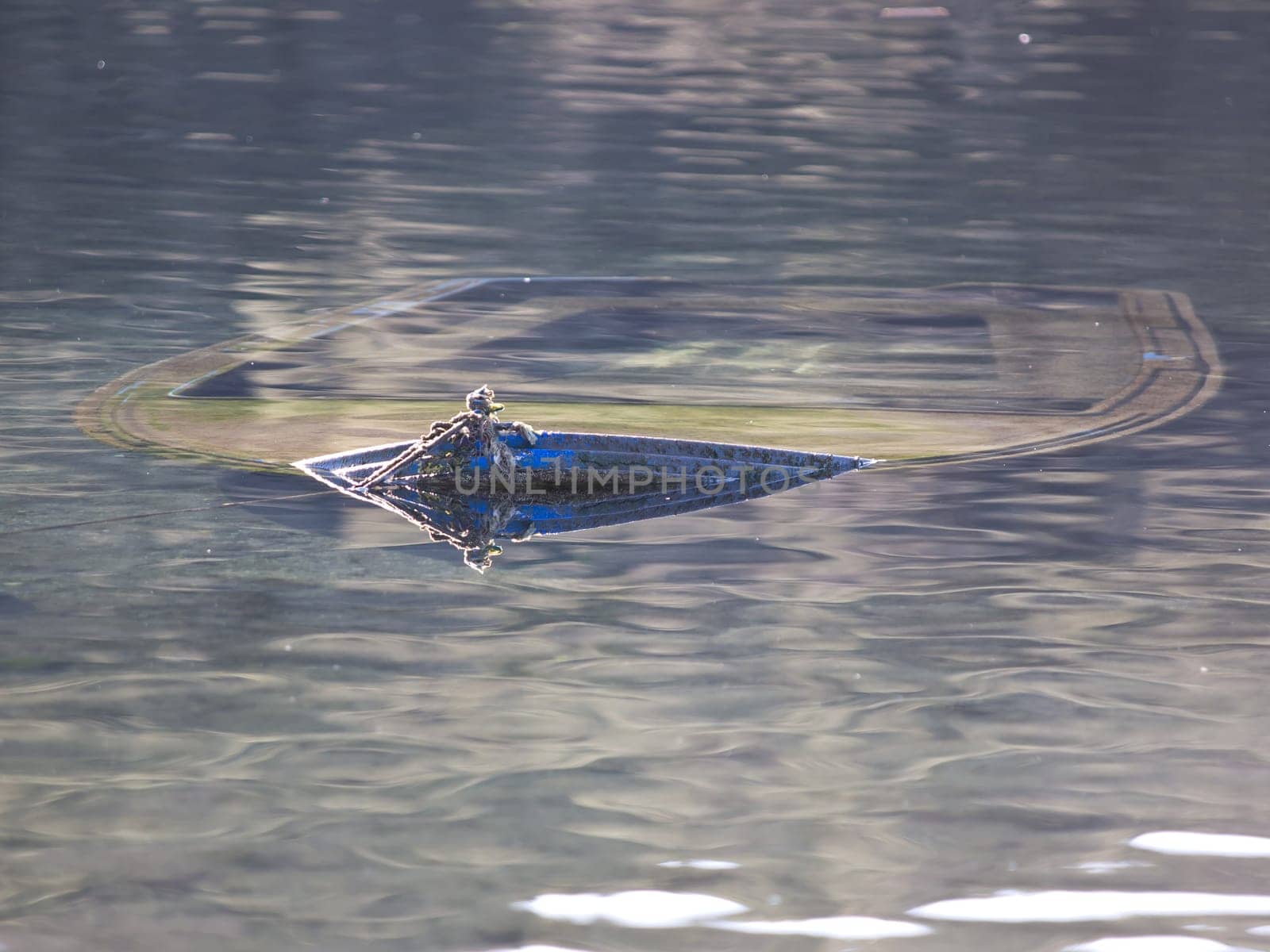 sunk boat deep under the sea