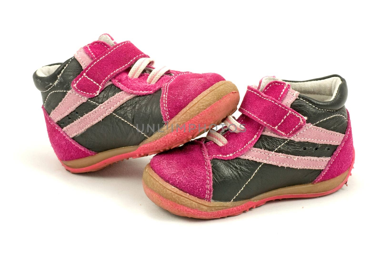 pair of baby shoes isolated on white background