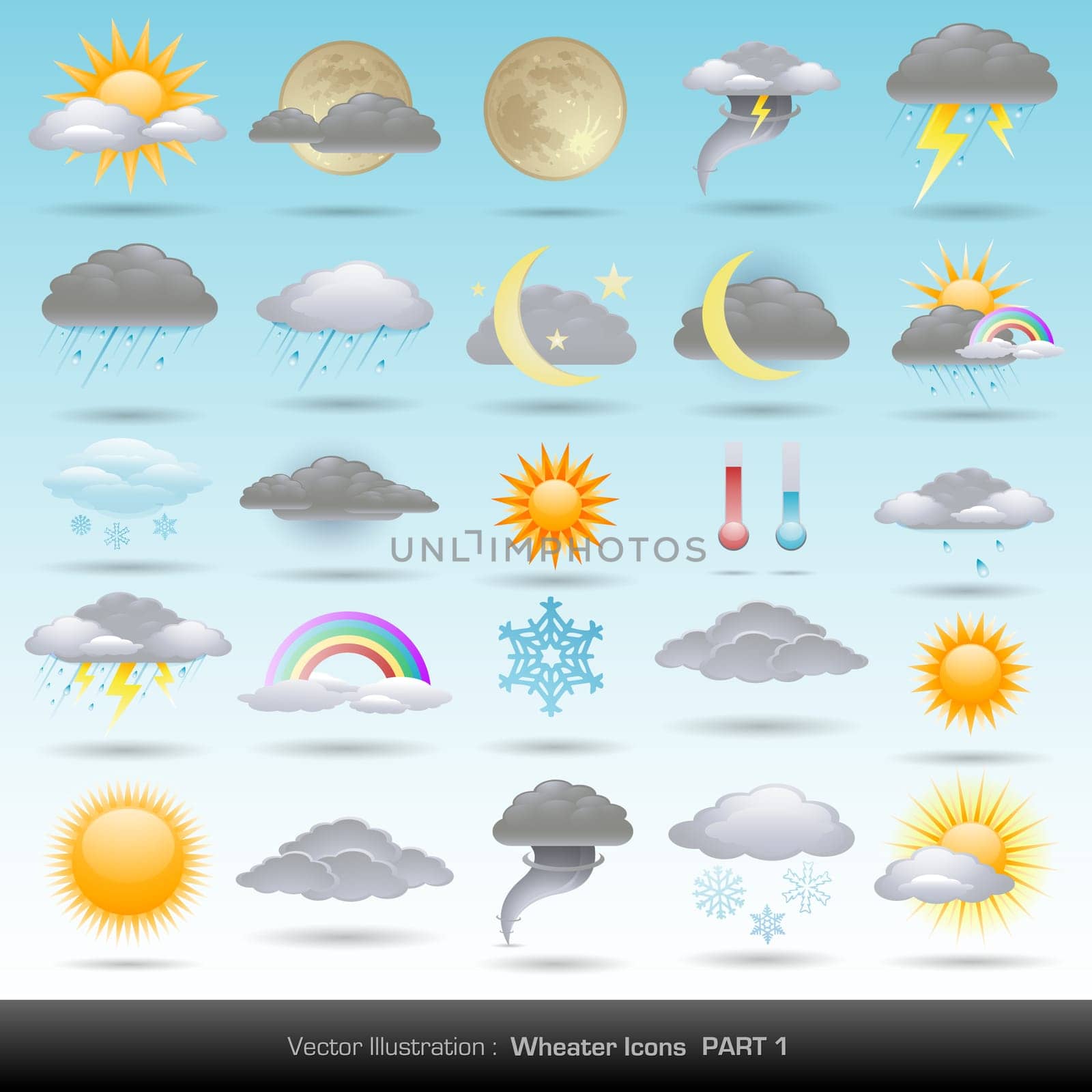 Vector weather icons collection