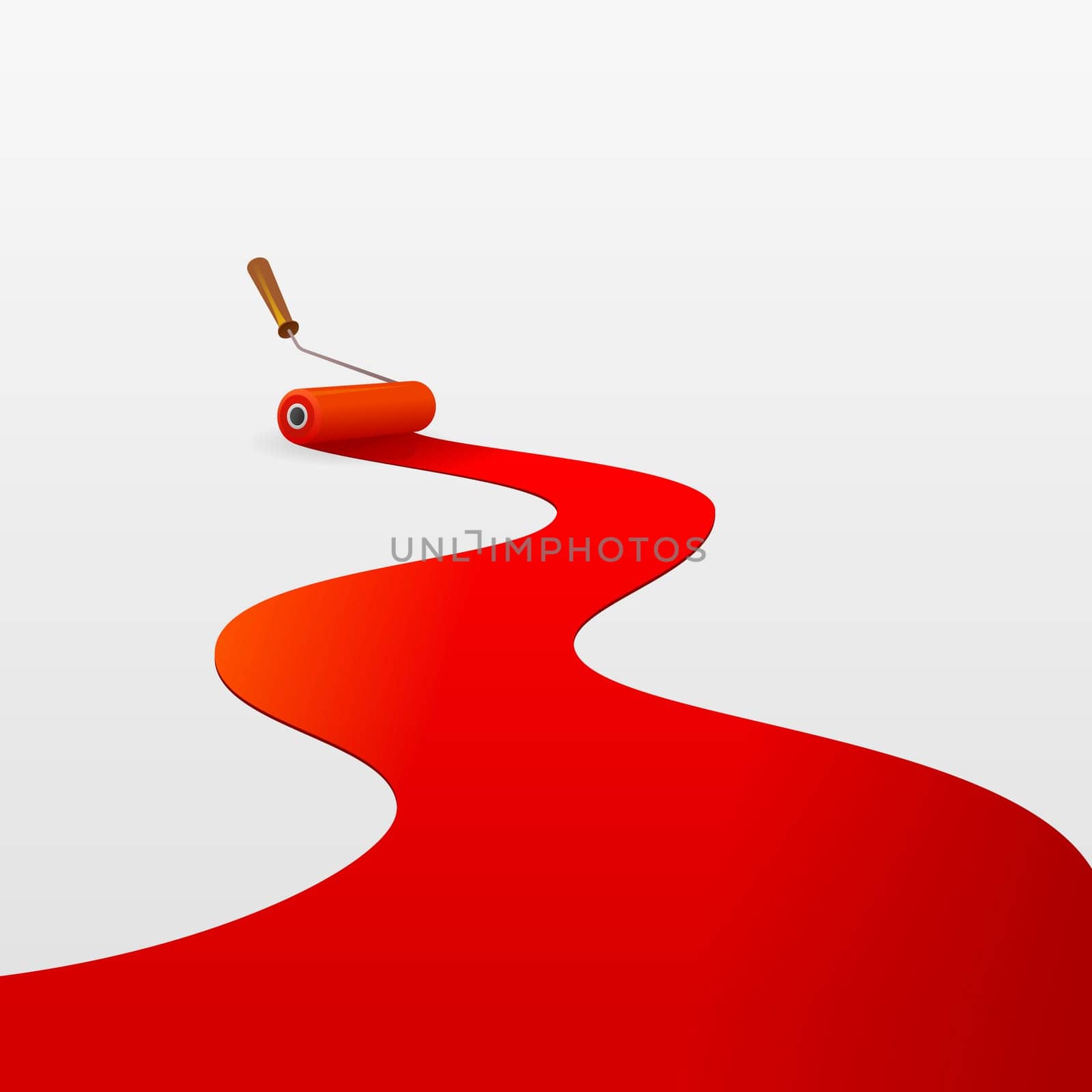 Red Paint and Roller