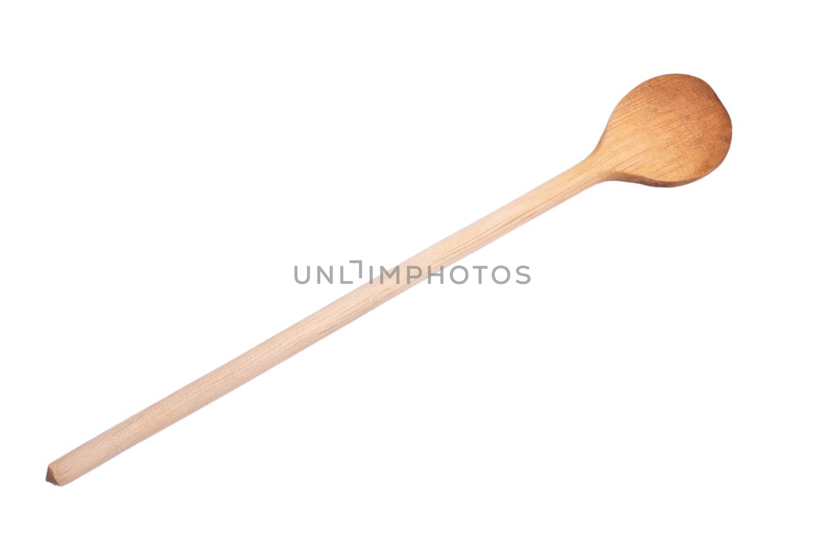 An old used wooden wooden spoon cut out