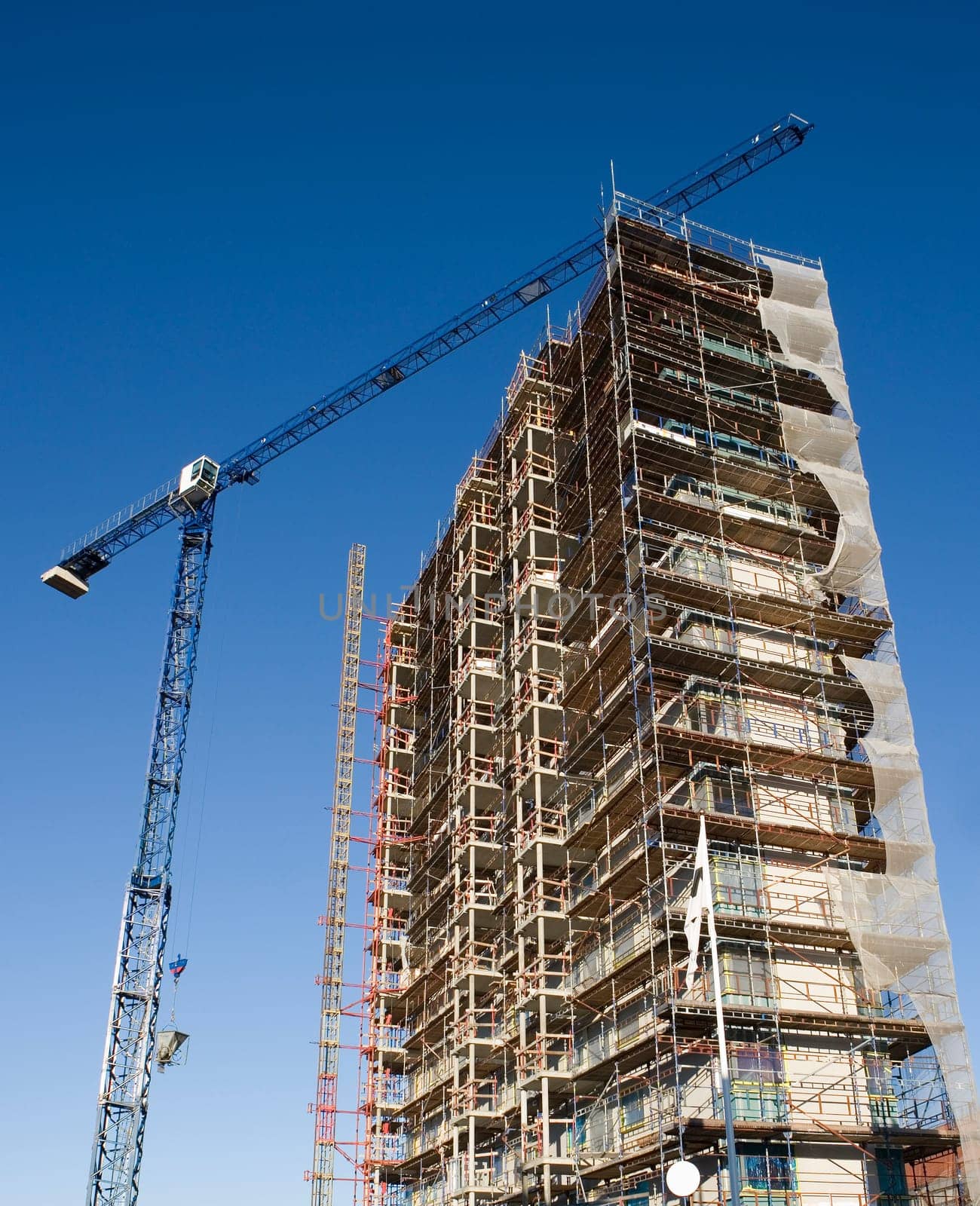 Construction site from low angle view