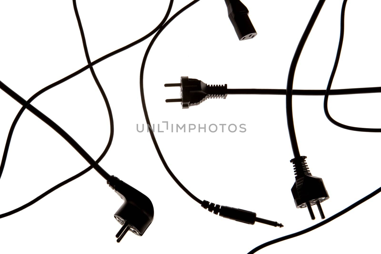 Power Lines isolated on white background