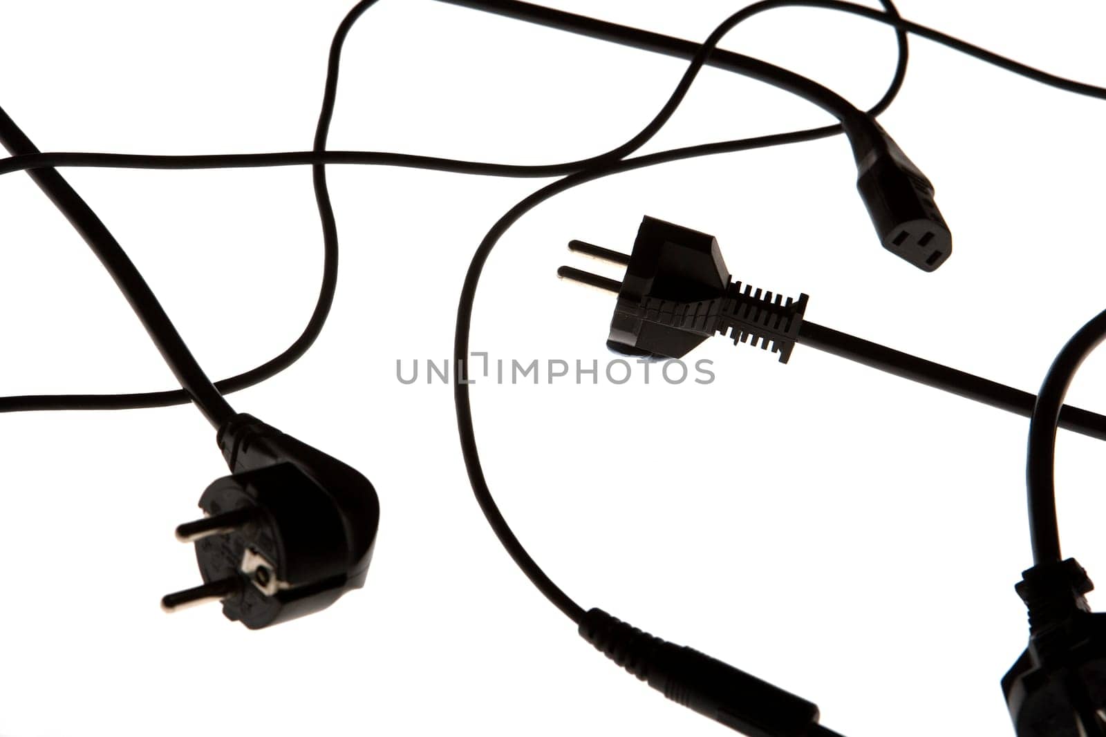 Power Lines isolated on white background