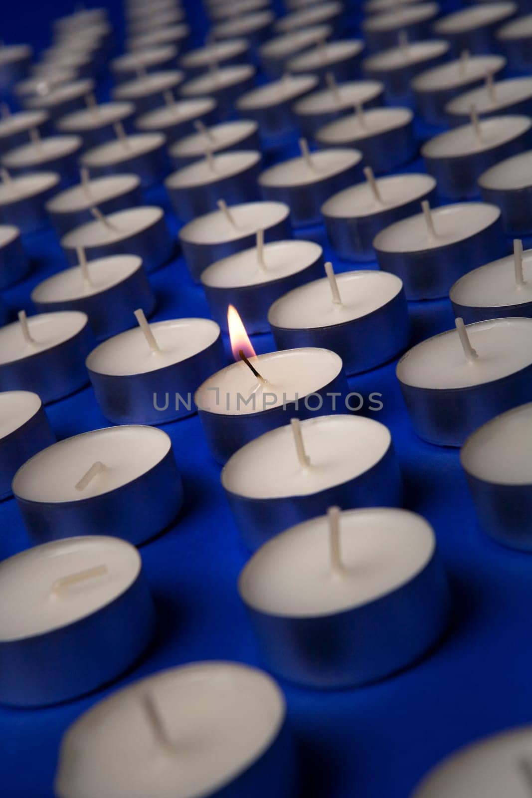 Large group of candles full frame