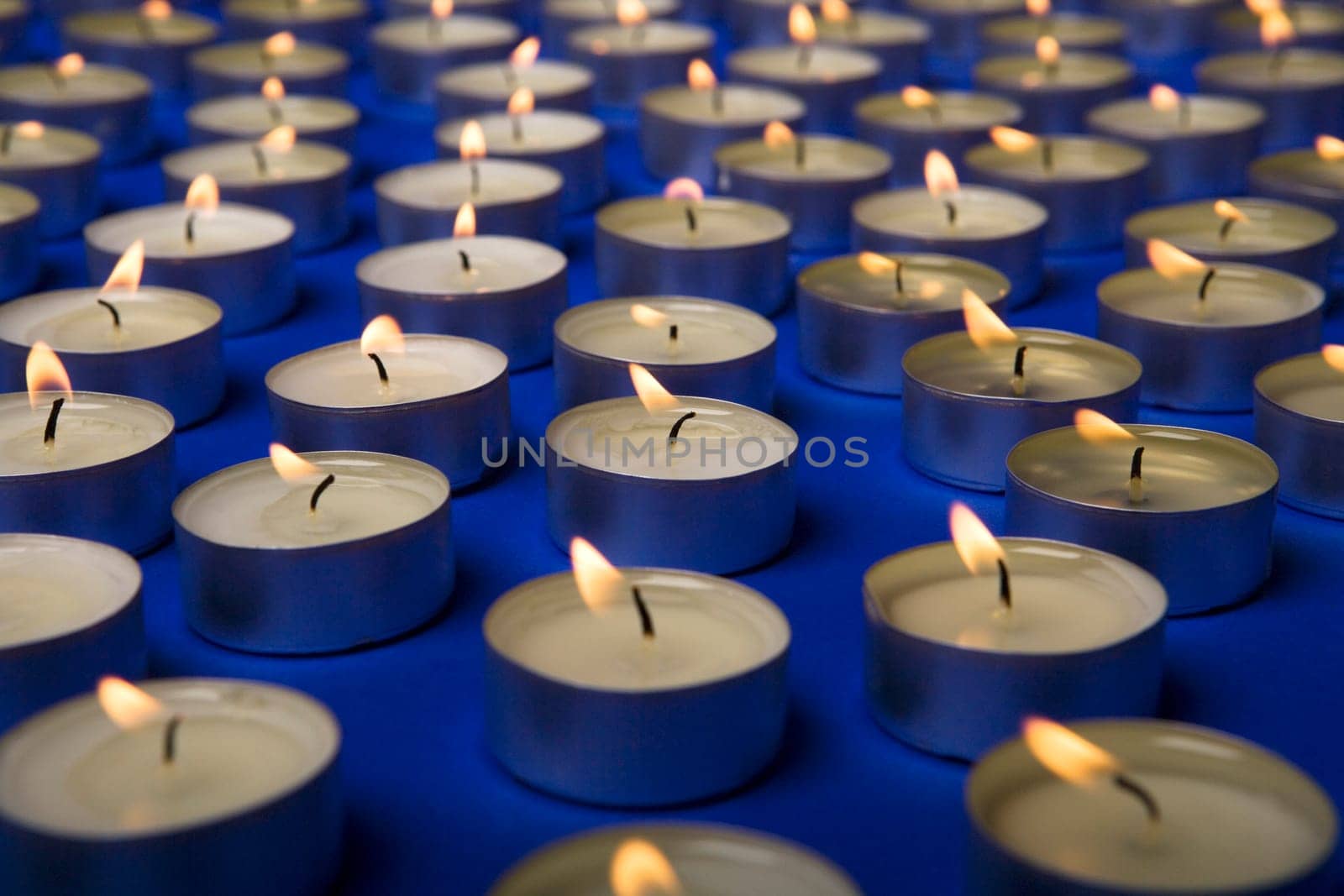 Large group of candles full frame