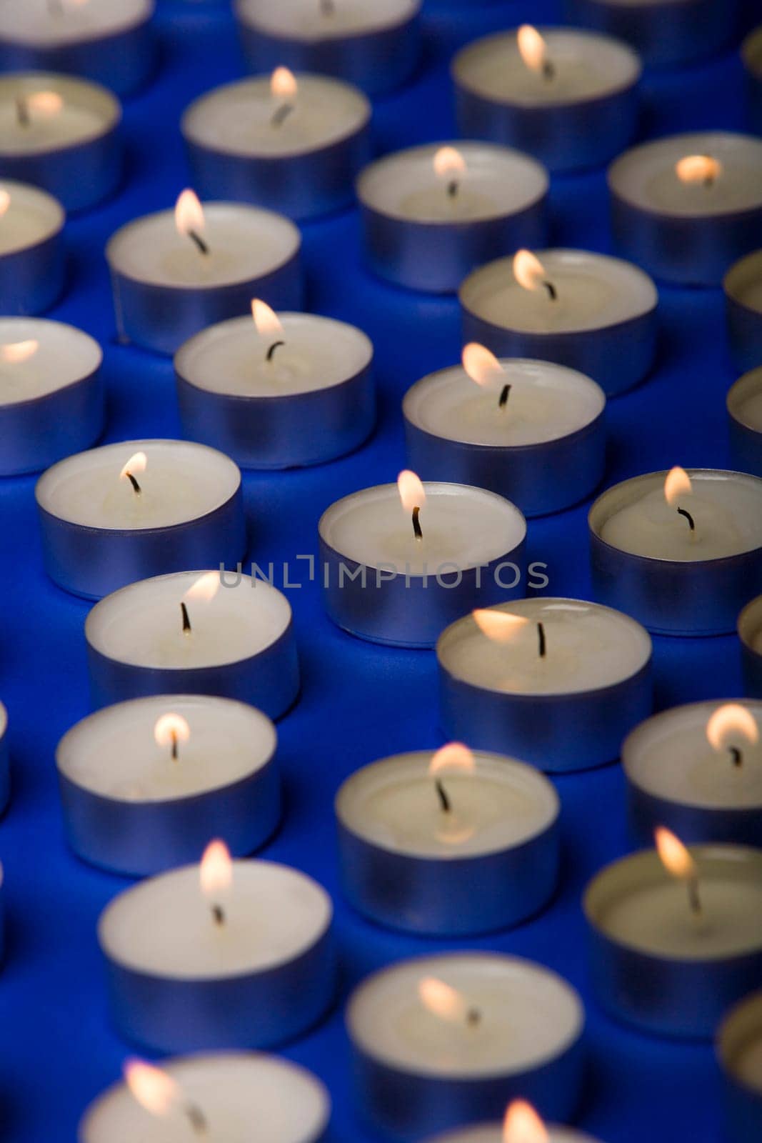 Large group of candles full frame
